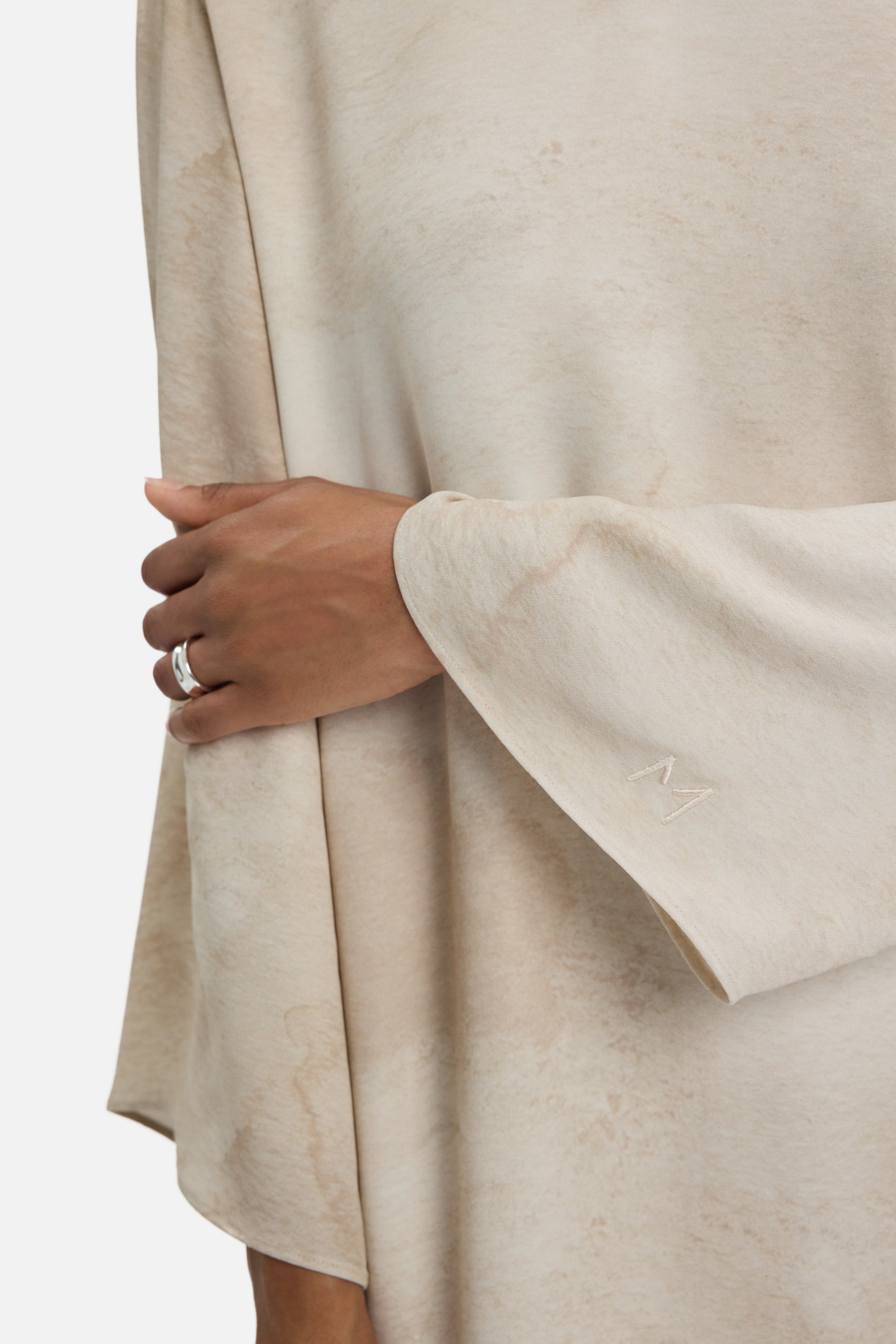 Marble Crew Neck Dress | Mocha Marble