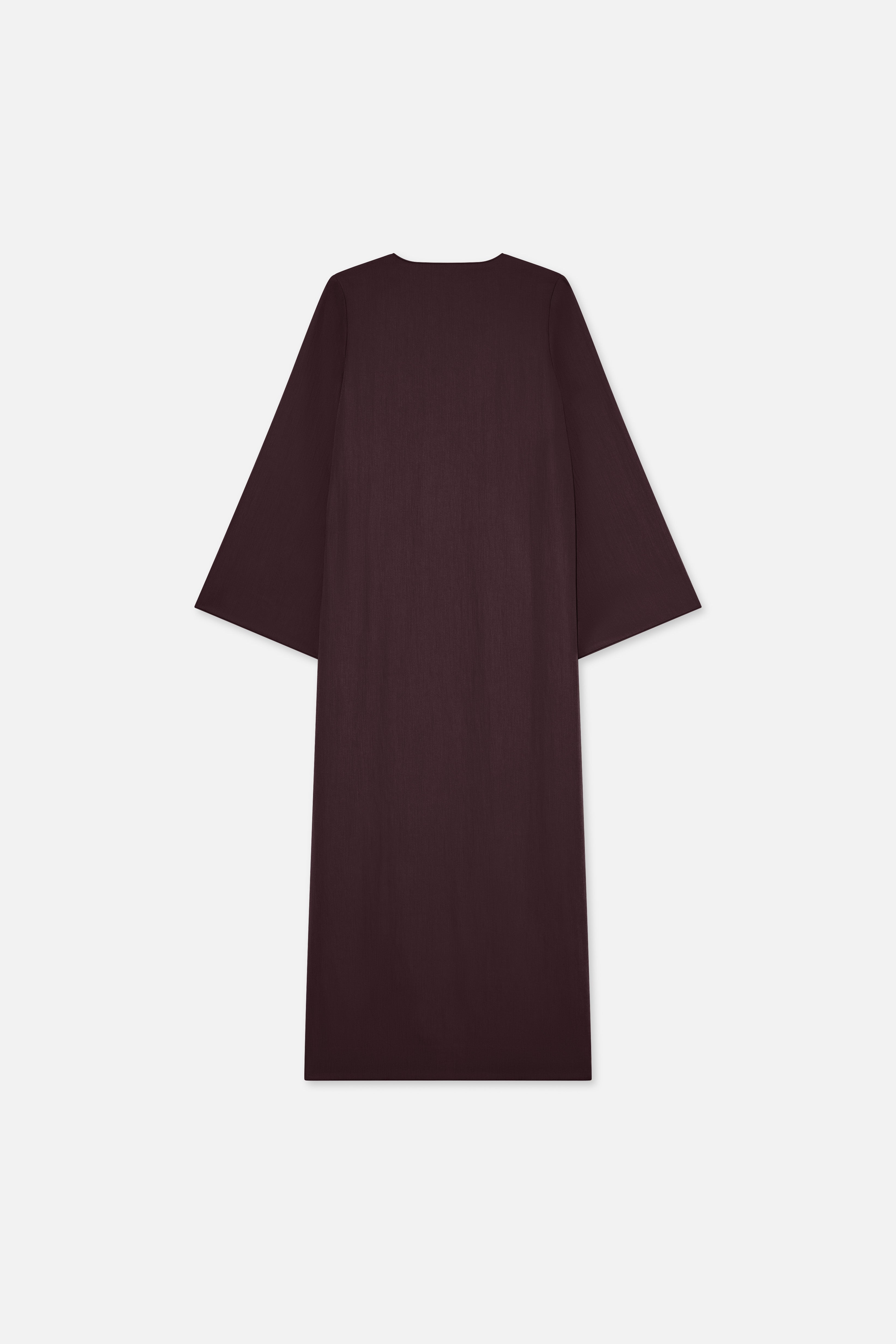 Flat lay back purple abaya
