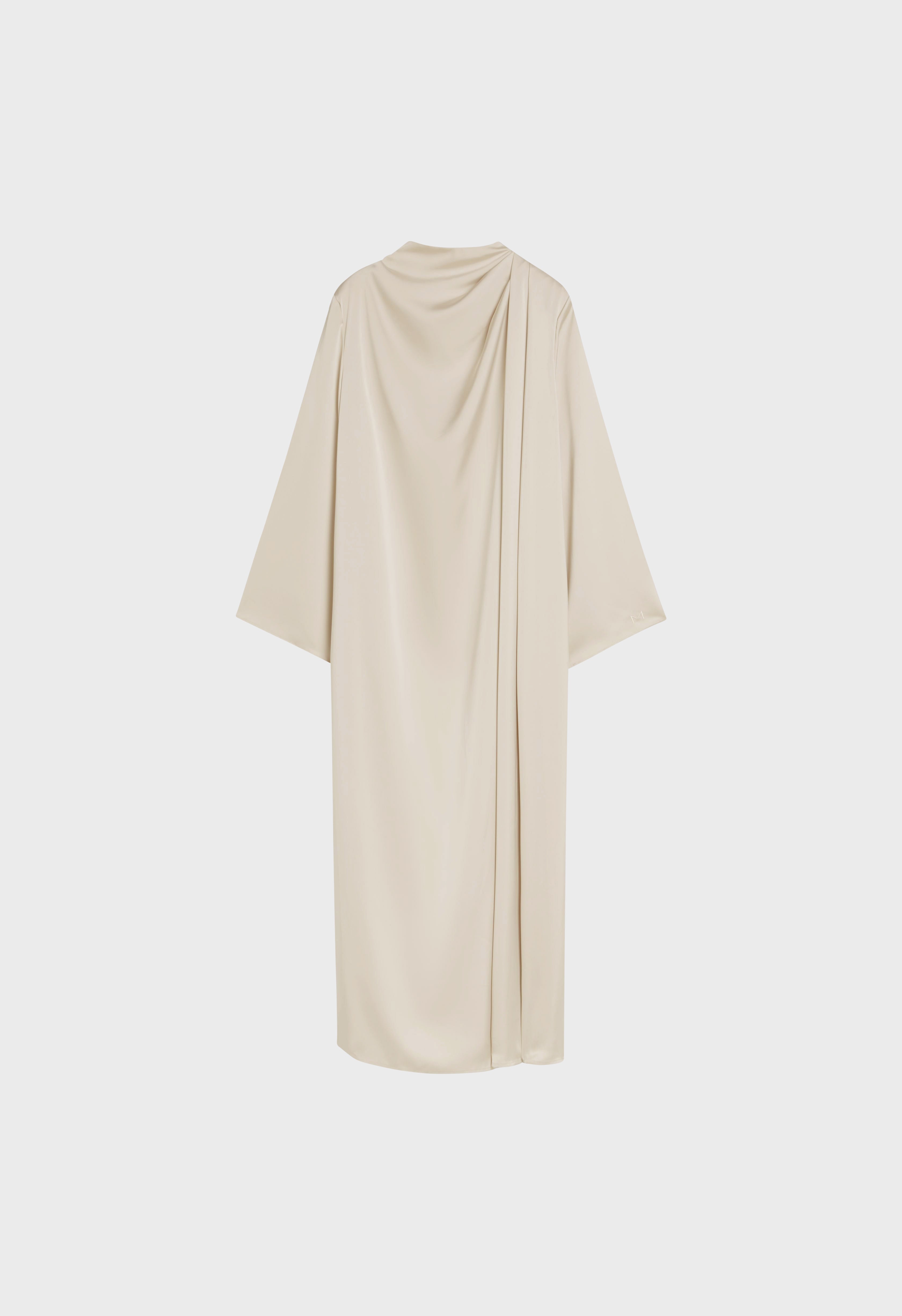 Asymmetric Drape Dress Regular | Light Sand