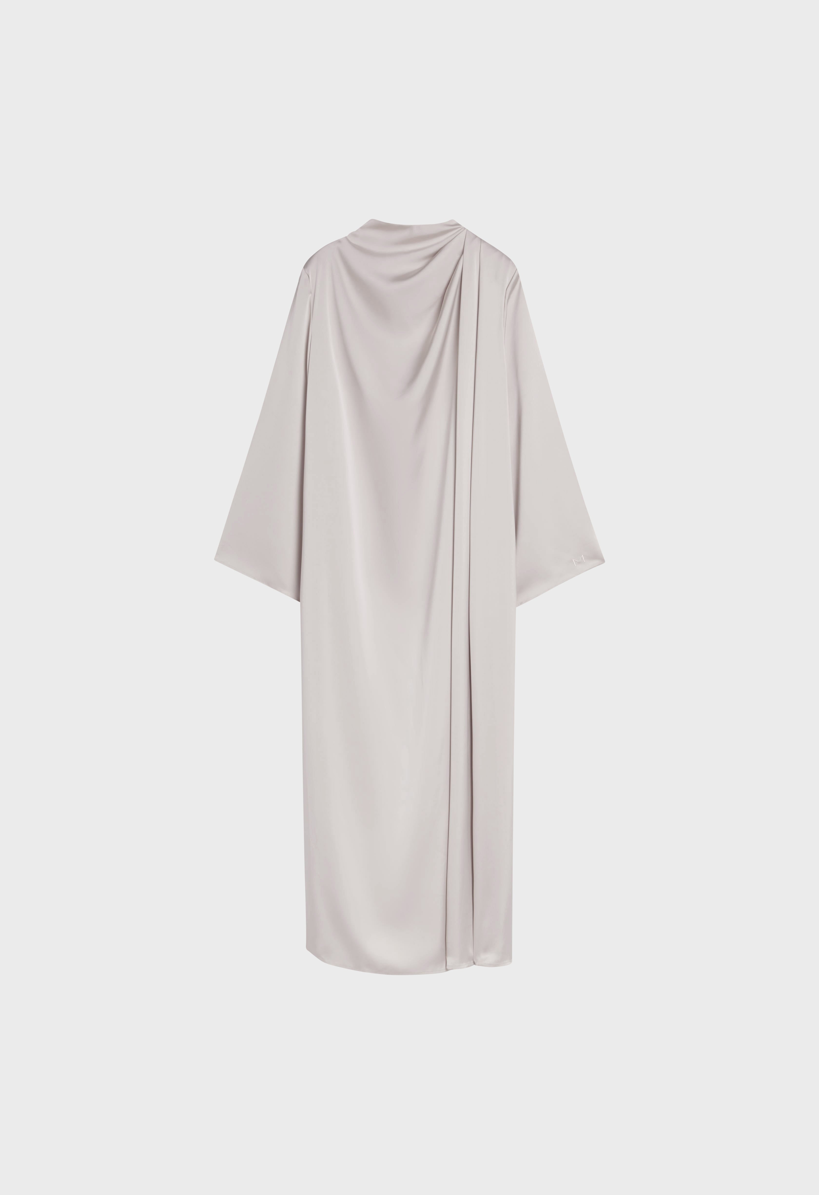 Asymmetric Drape Dress Regular | Biscuit