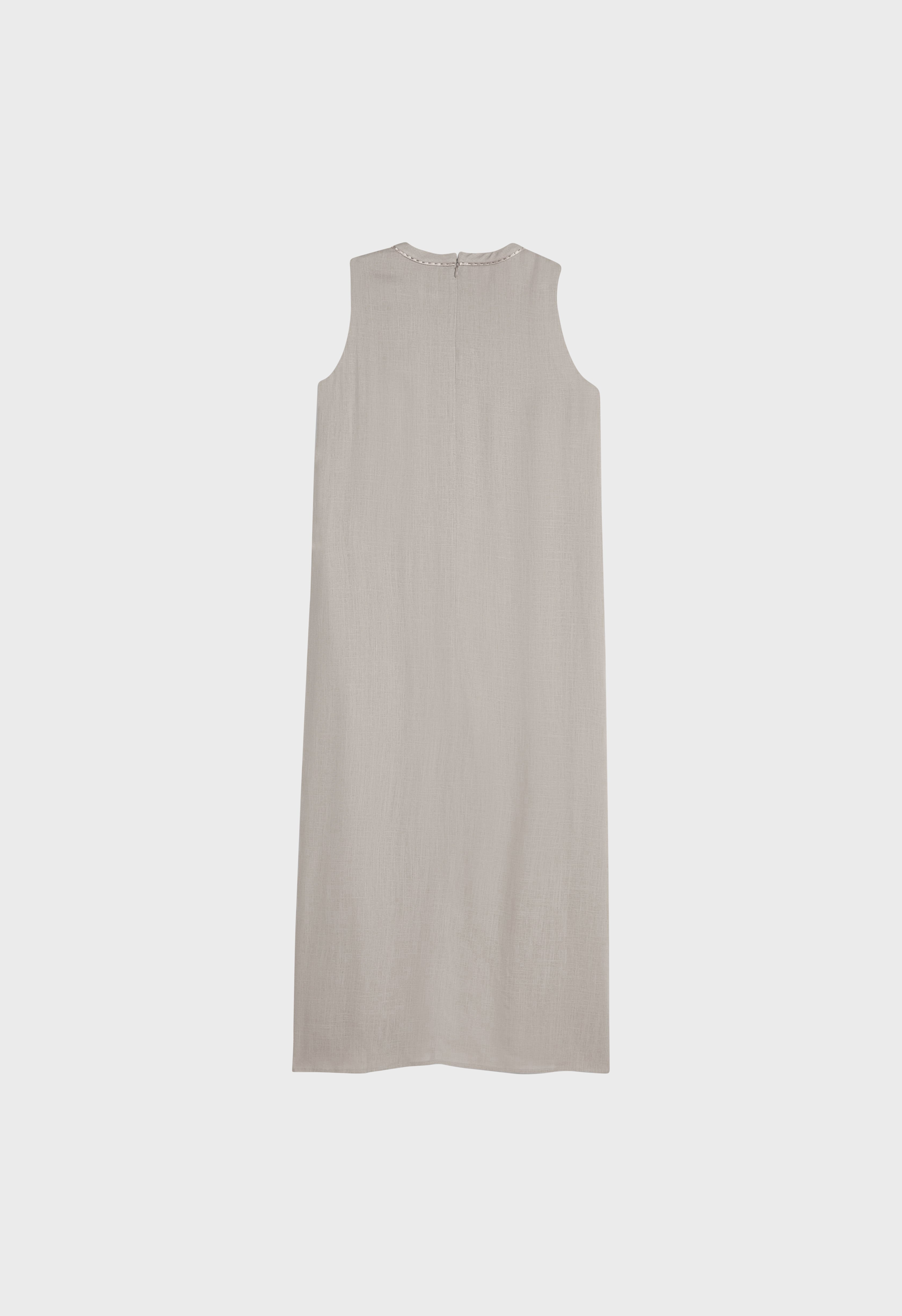Linen Sleeveless Dress | Light Sage