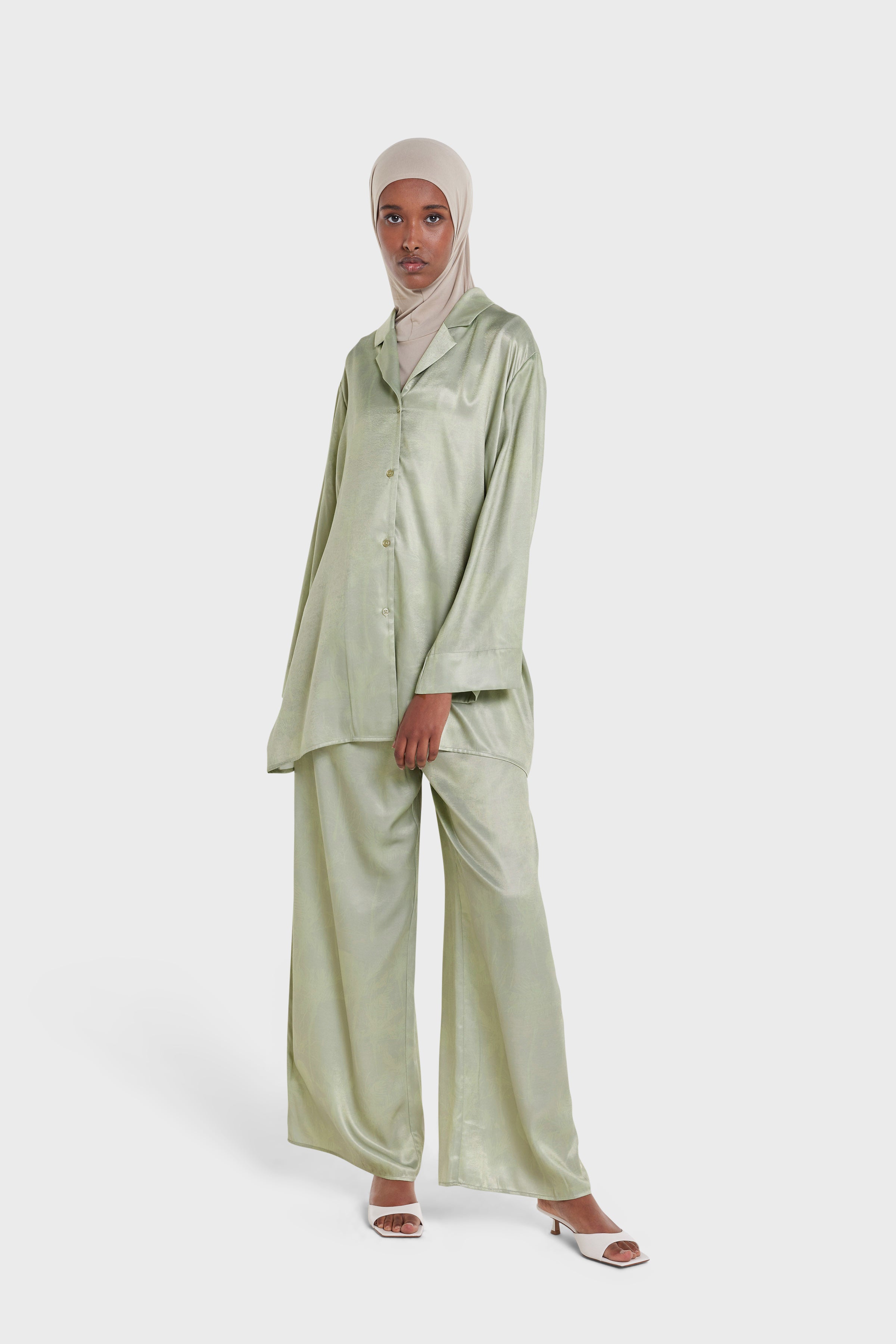 Printed Shirt | Palm Print Alfalfa