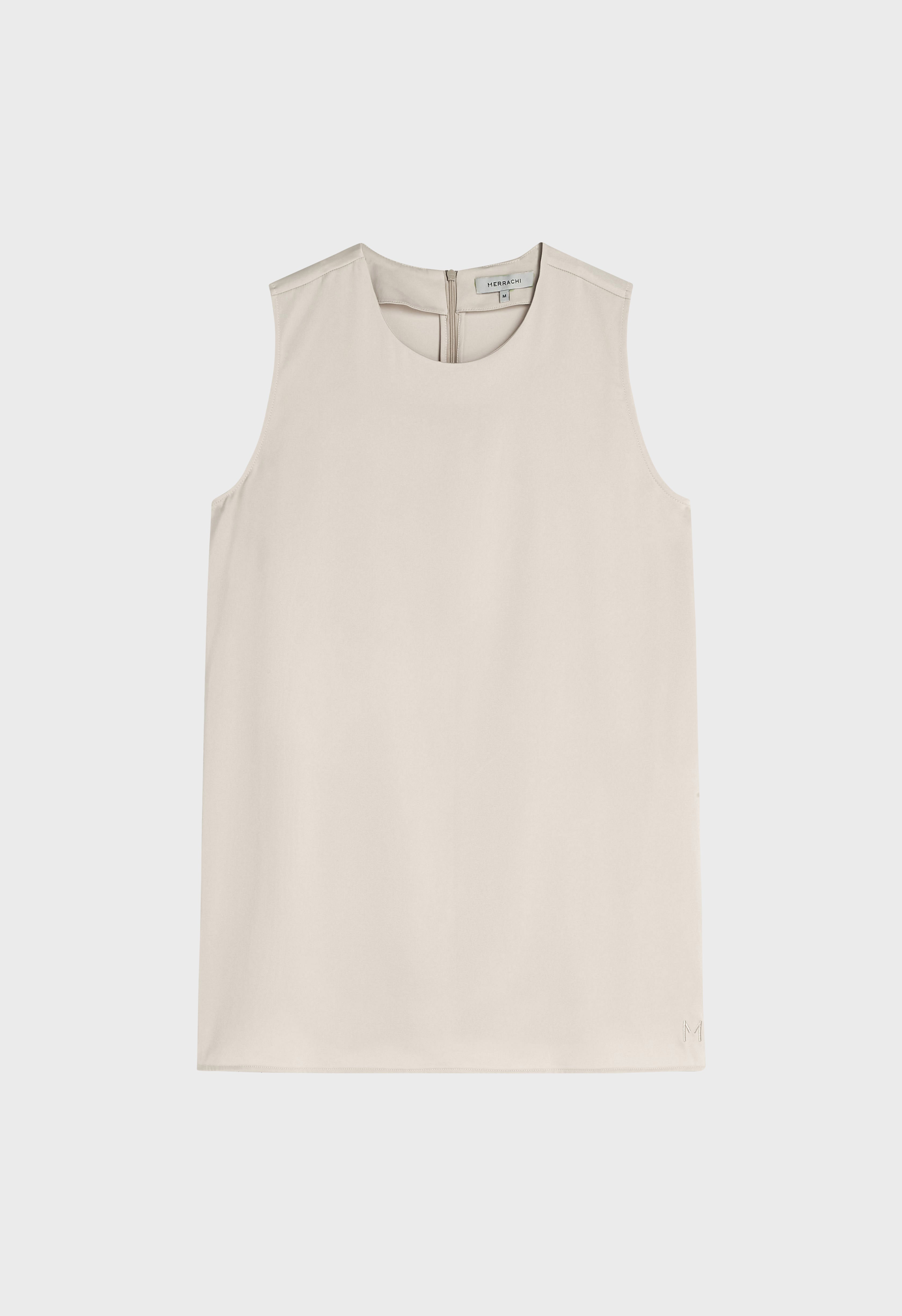Satin Sleeveless Top | Sand