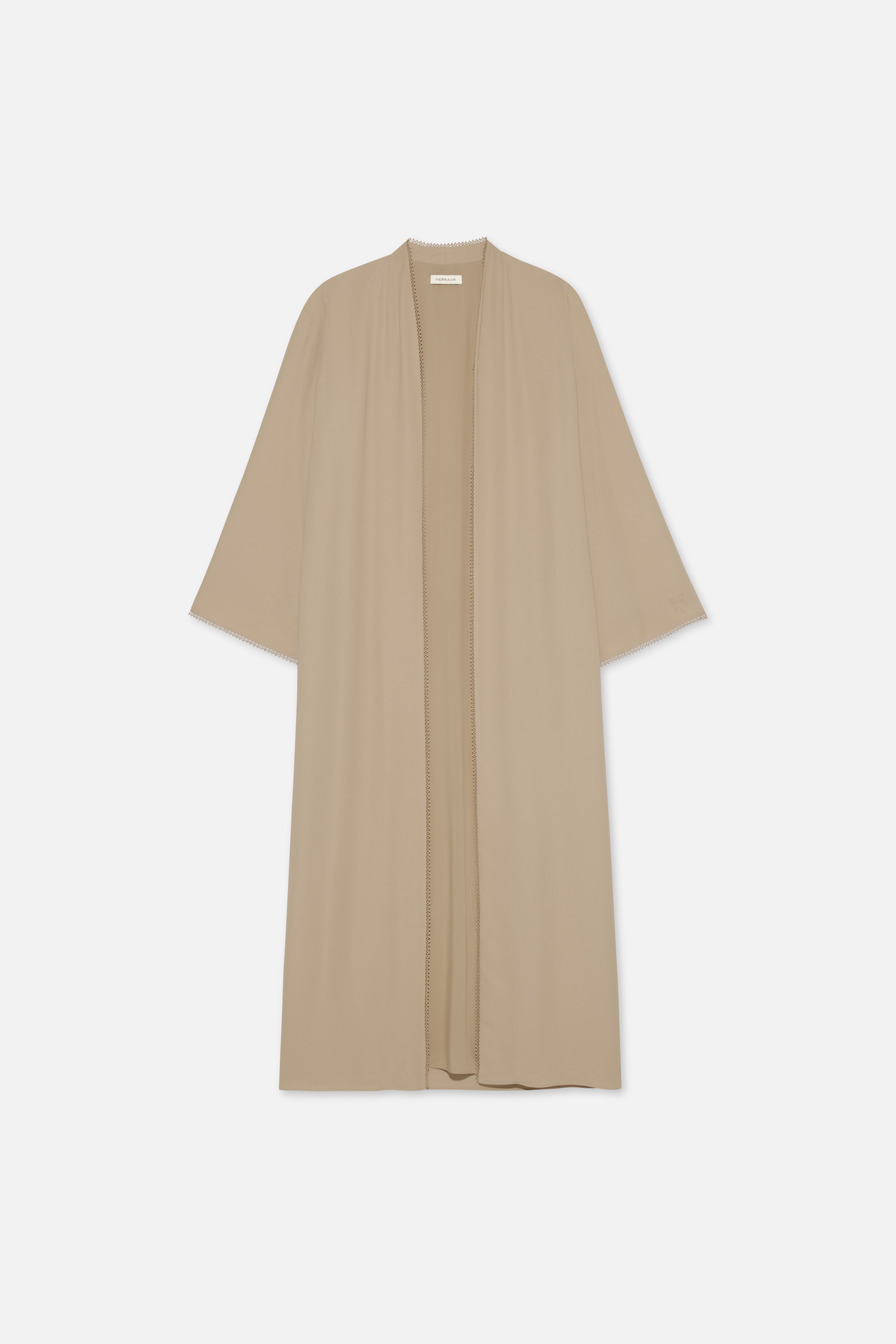 Picot Edge Abaya | Mocha