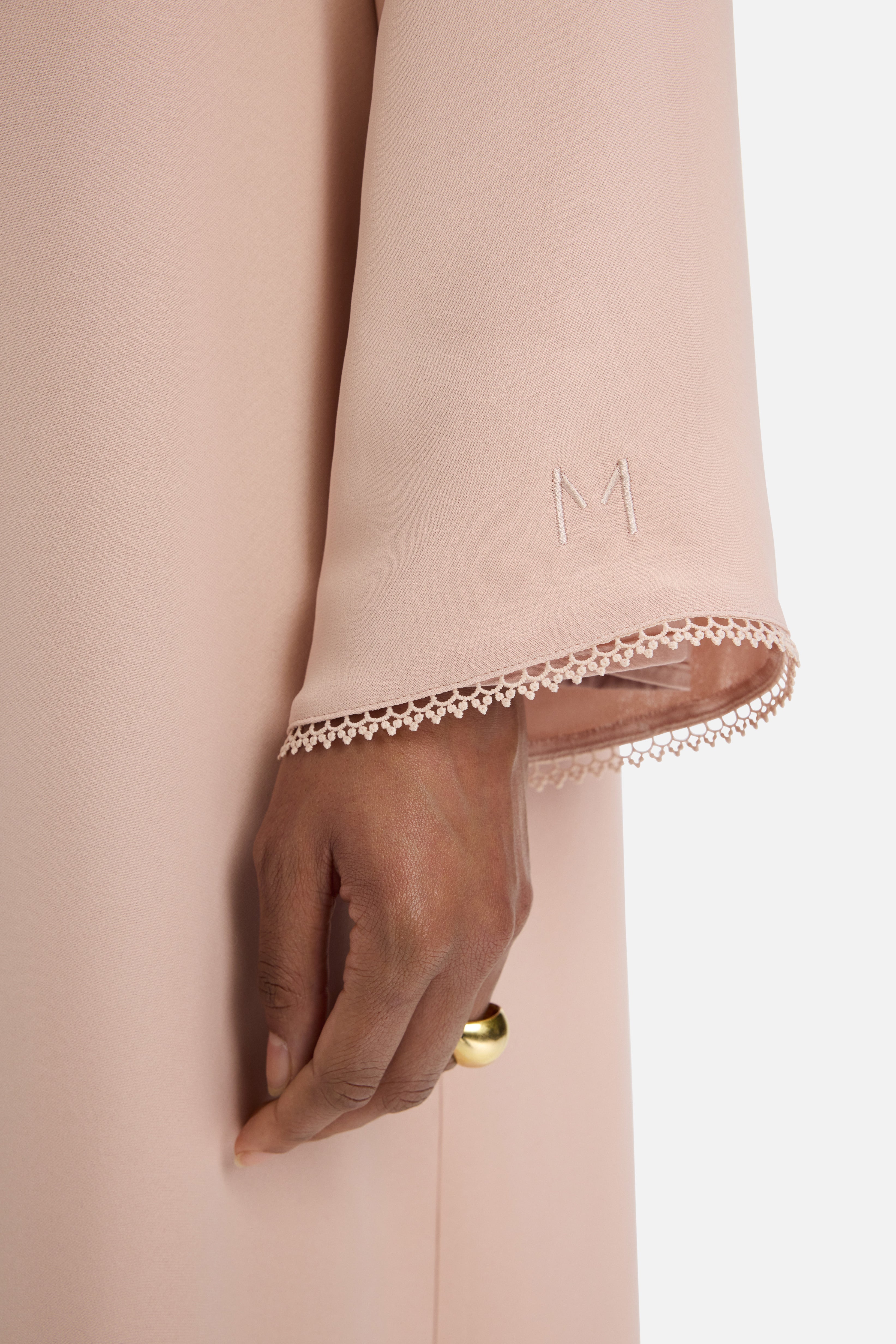 Picot Neck Dress | Dark Rose