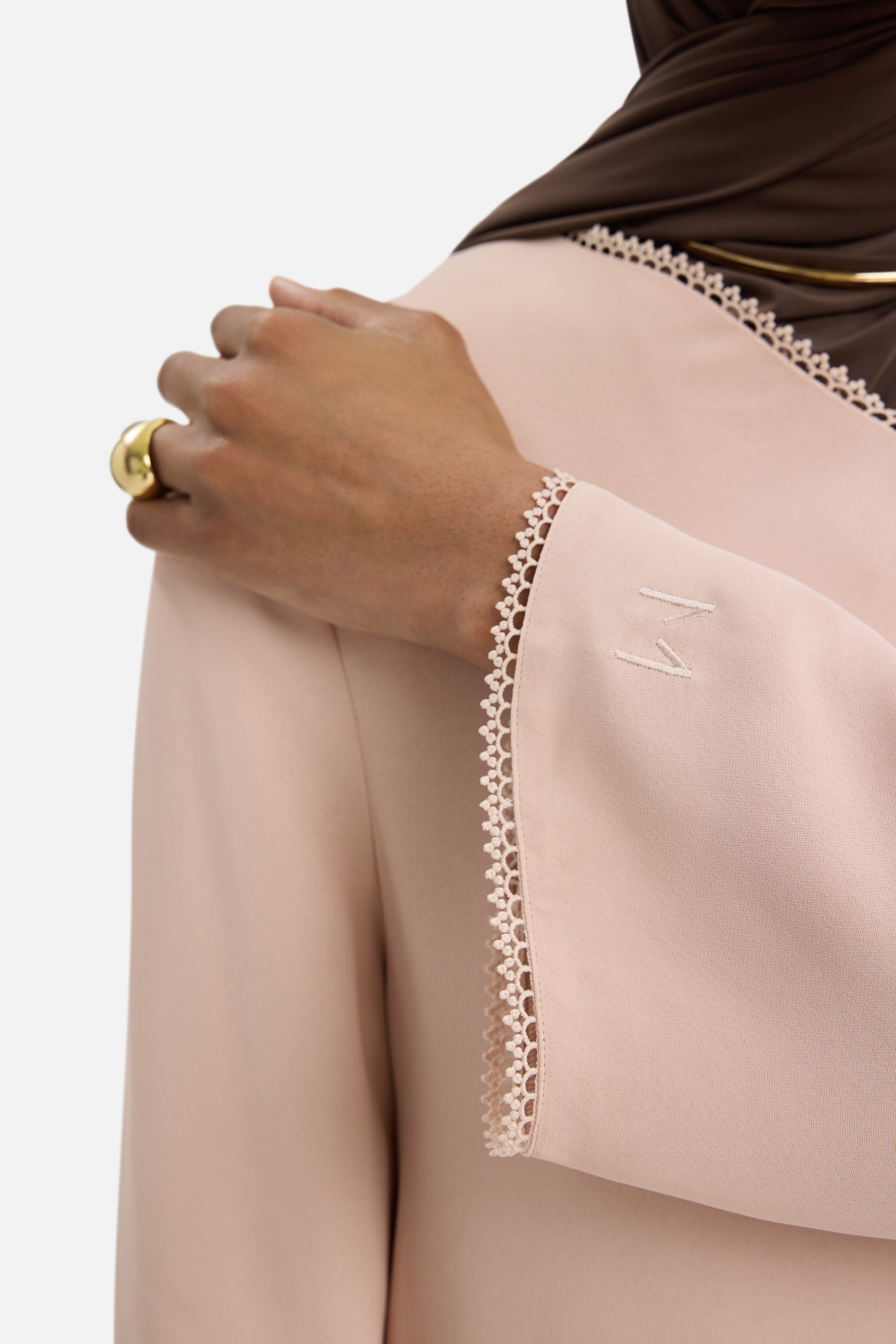 Picot Neck Dress | Dark Rose