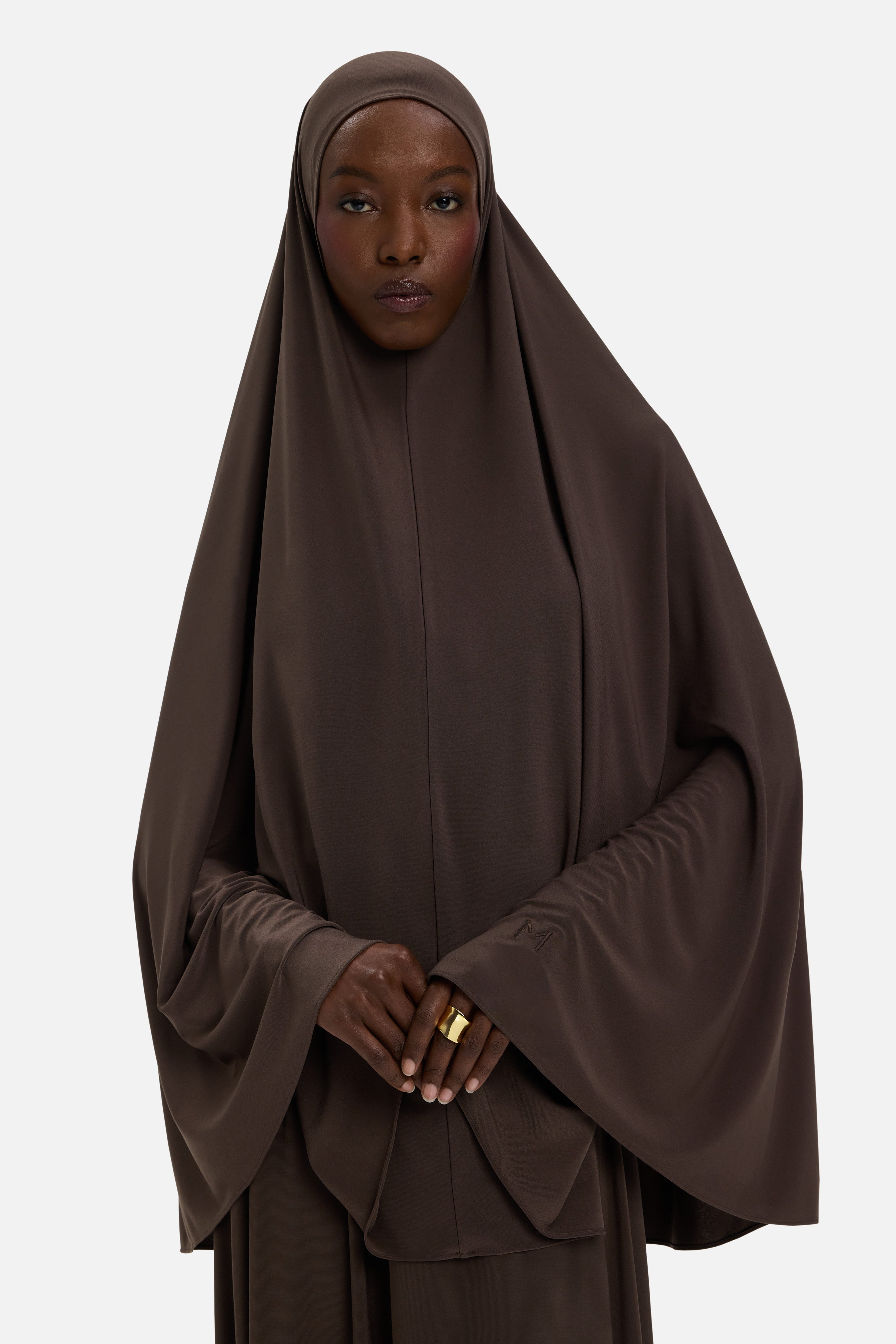 Premium Jersey Khimaar | Dark Brown