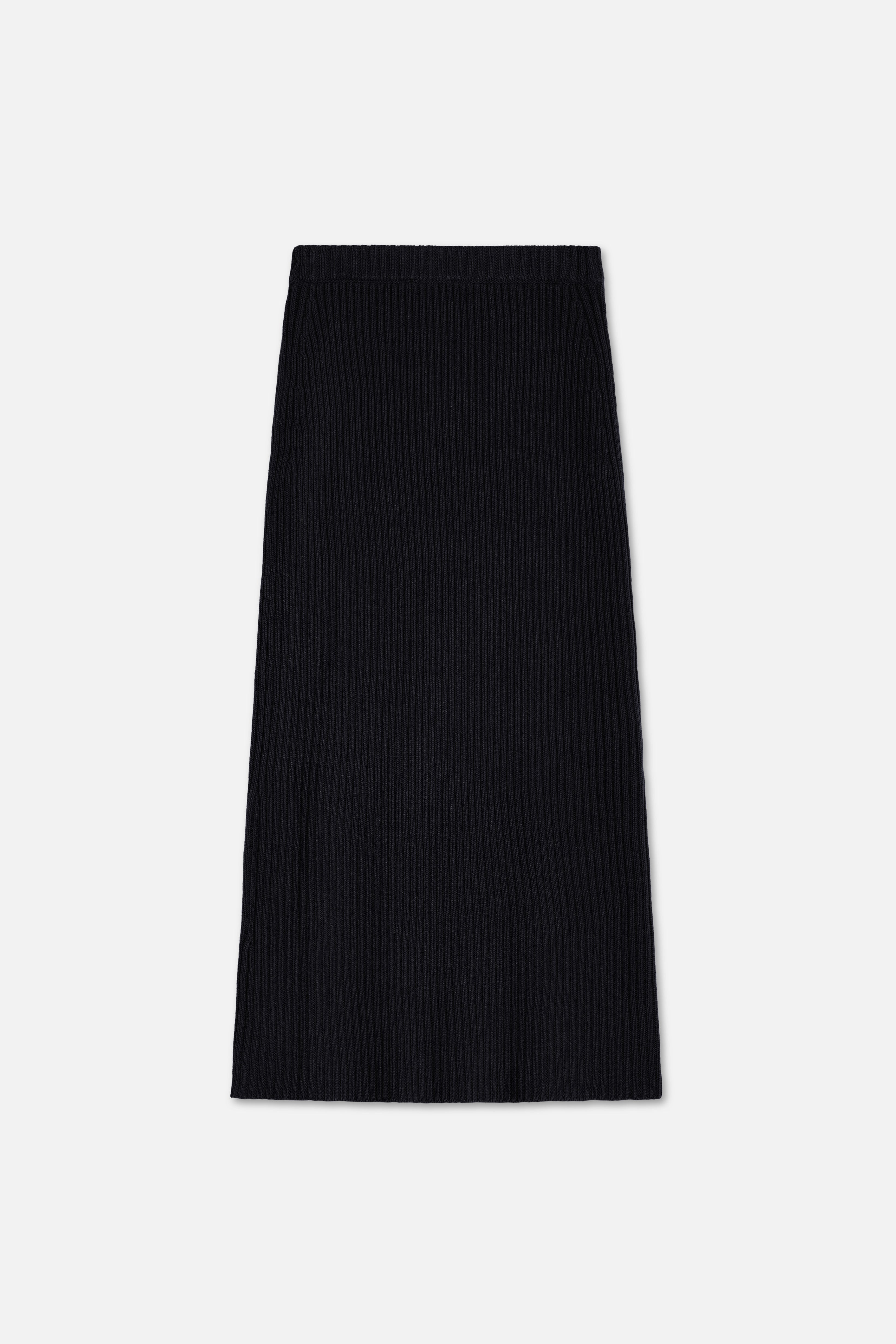 Ribbed Knit Skirt | Black