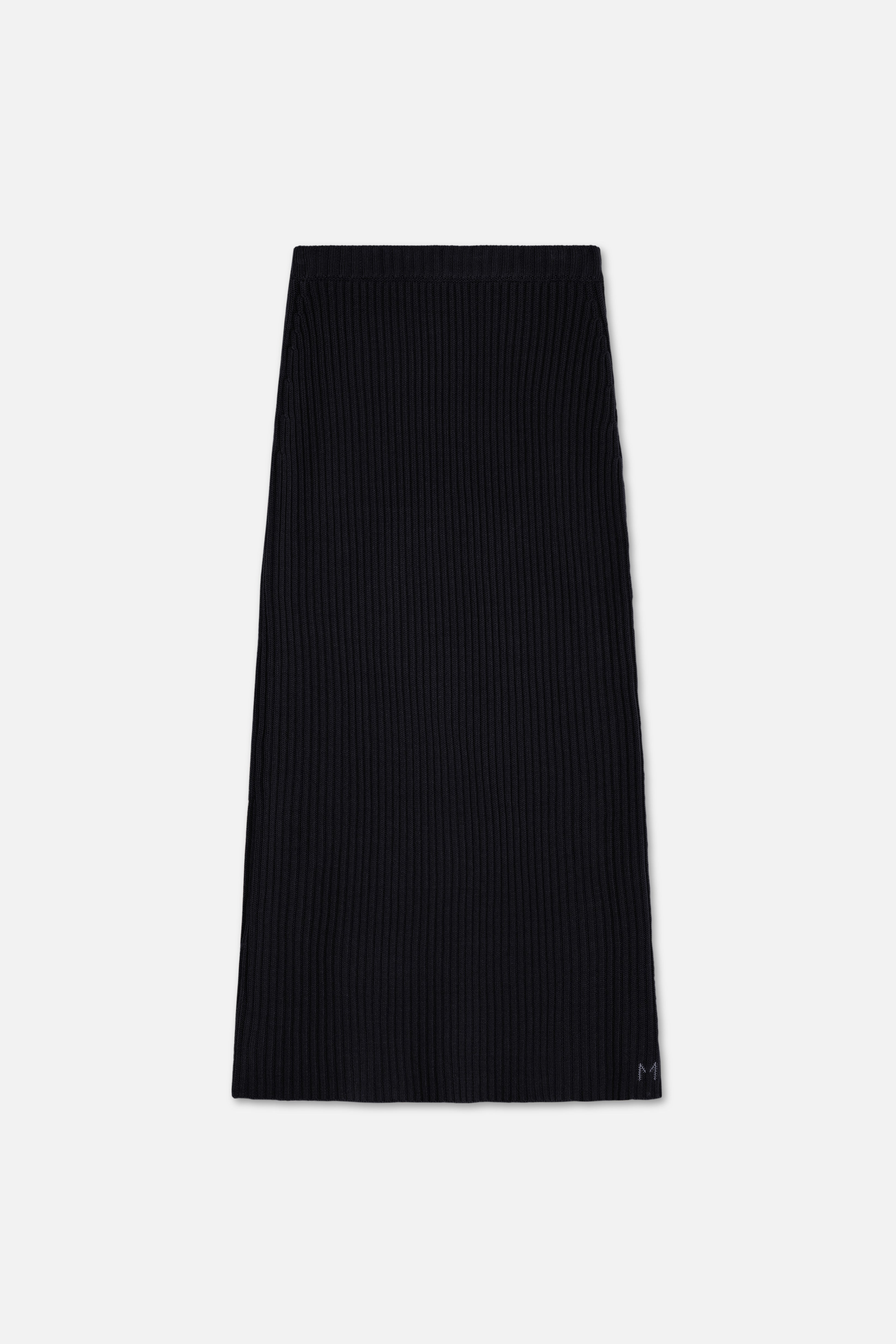 Ribbed Knit Skirt | Black
