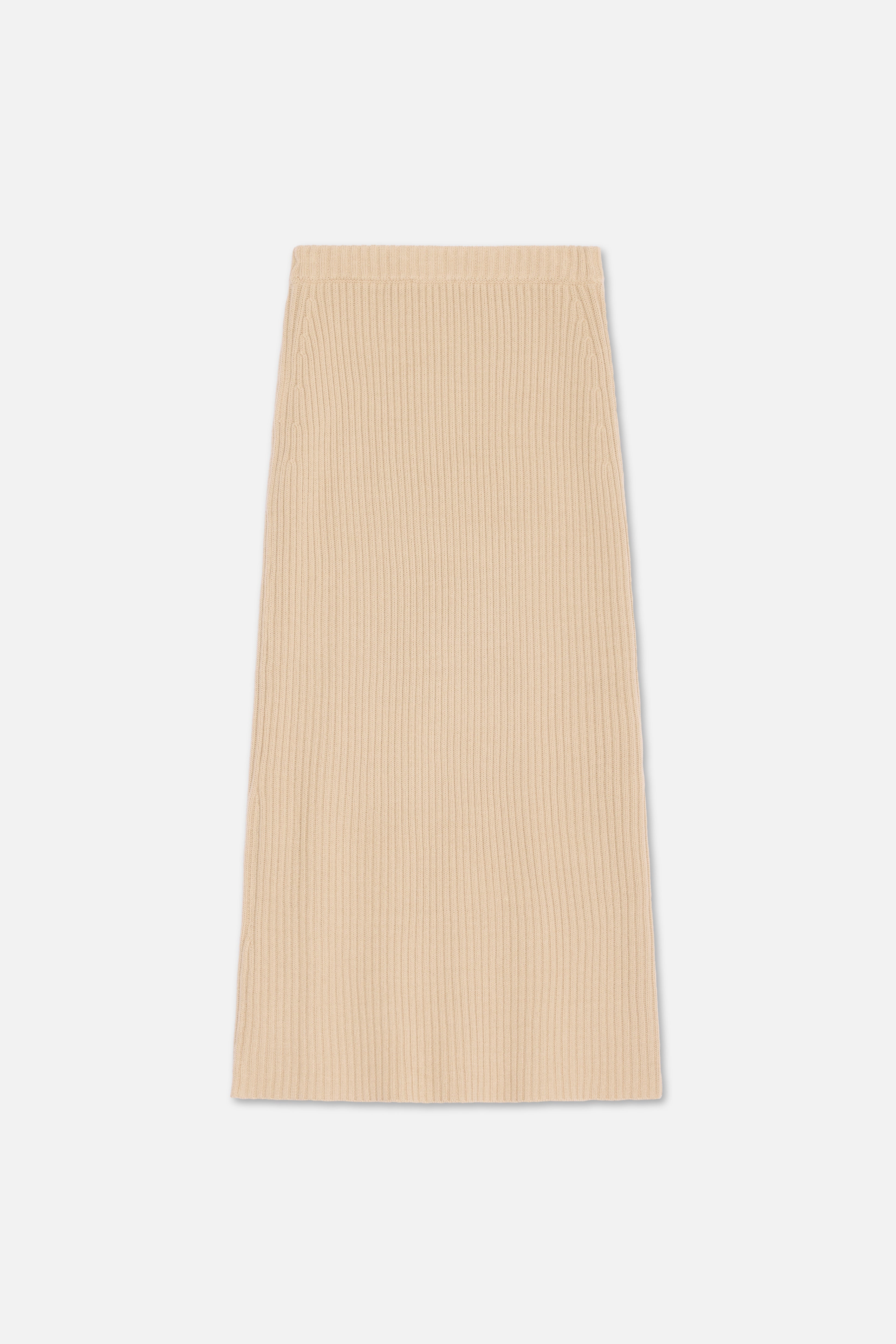 Ribbed Knit Skirt | Khaki