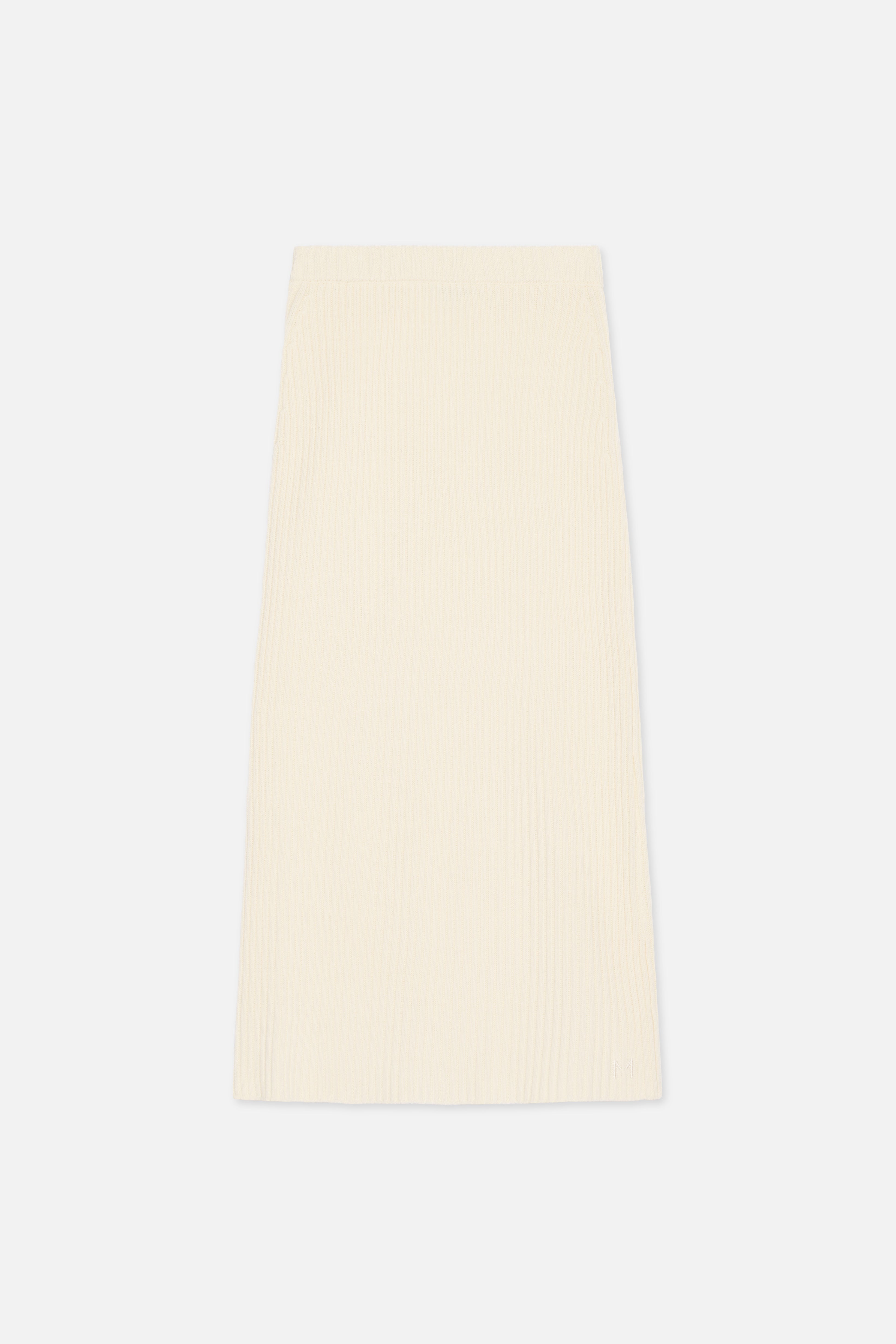 Ribbed Knit Skirt | Porcelain