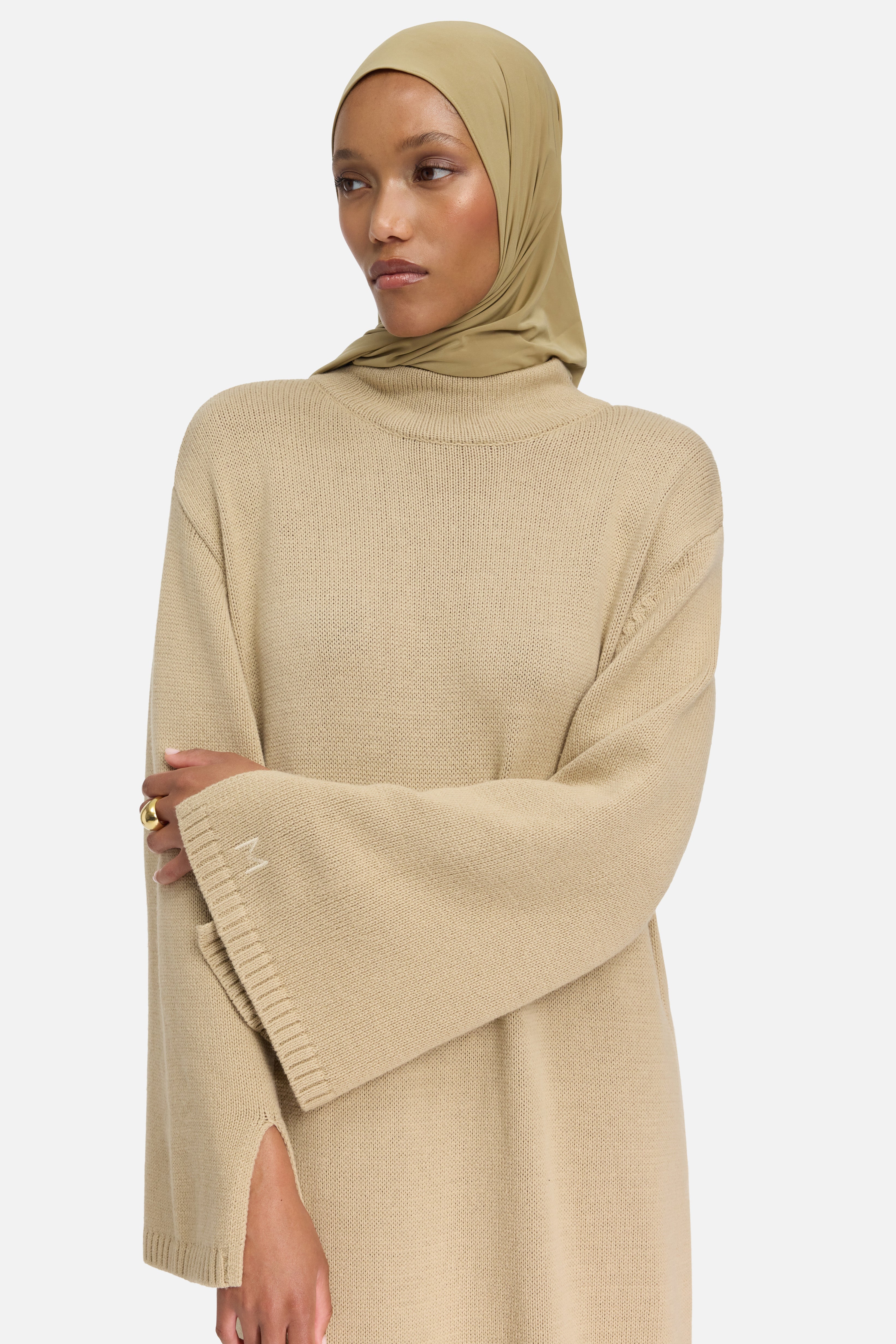 Ribbed Knit Dress | Khaki