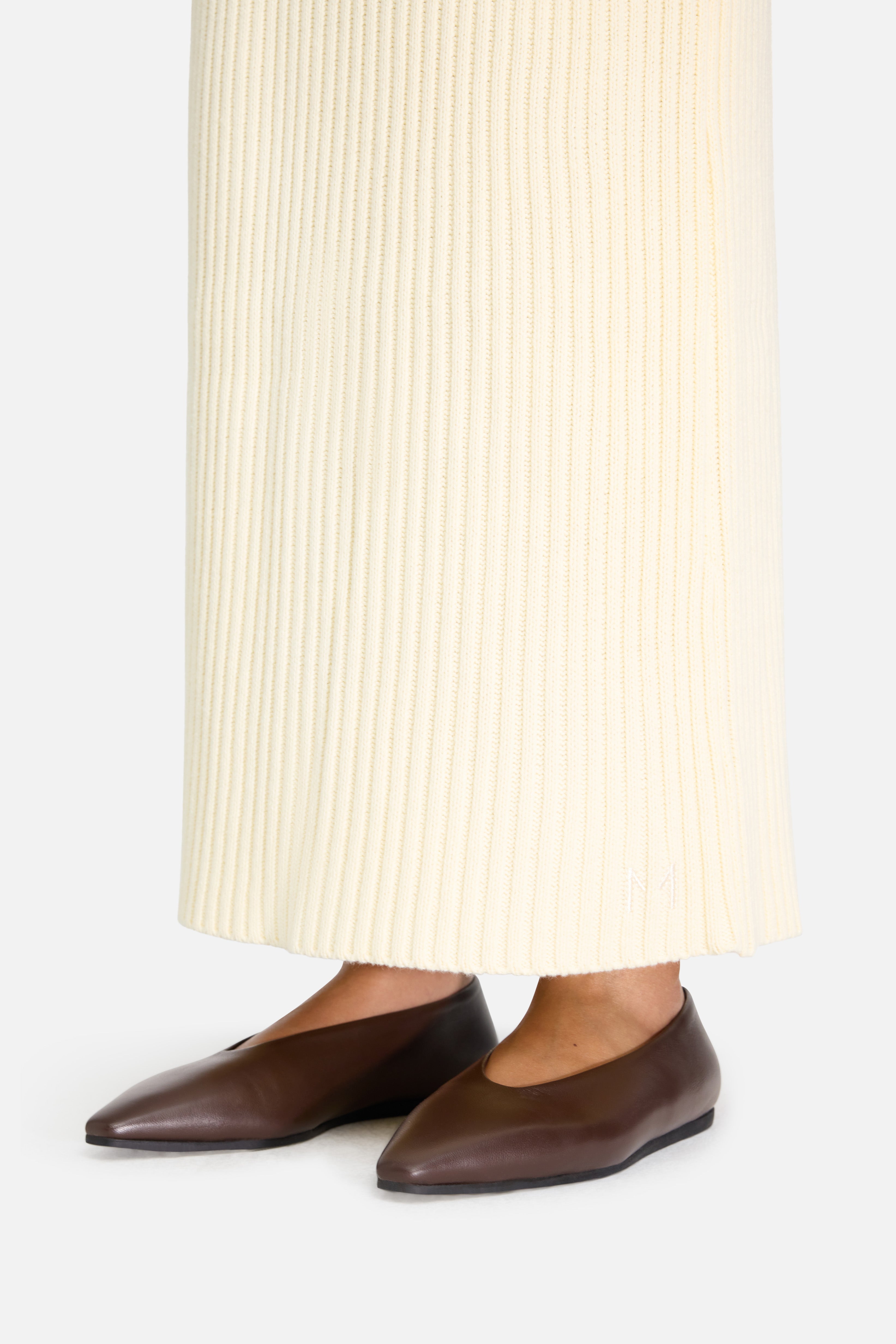 Ribbed Knit Skirt | Porcelain