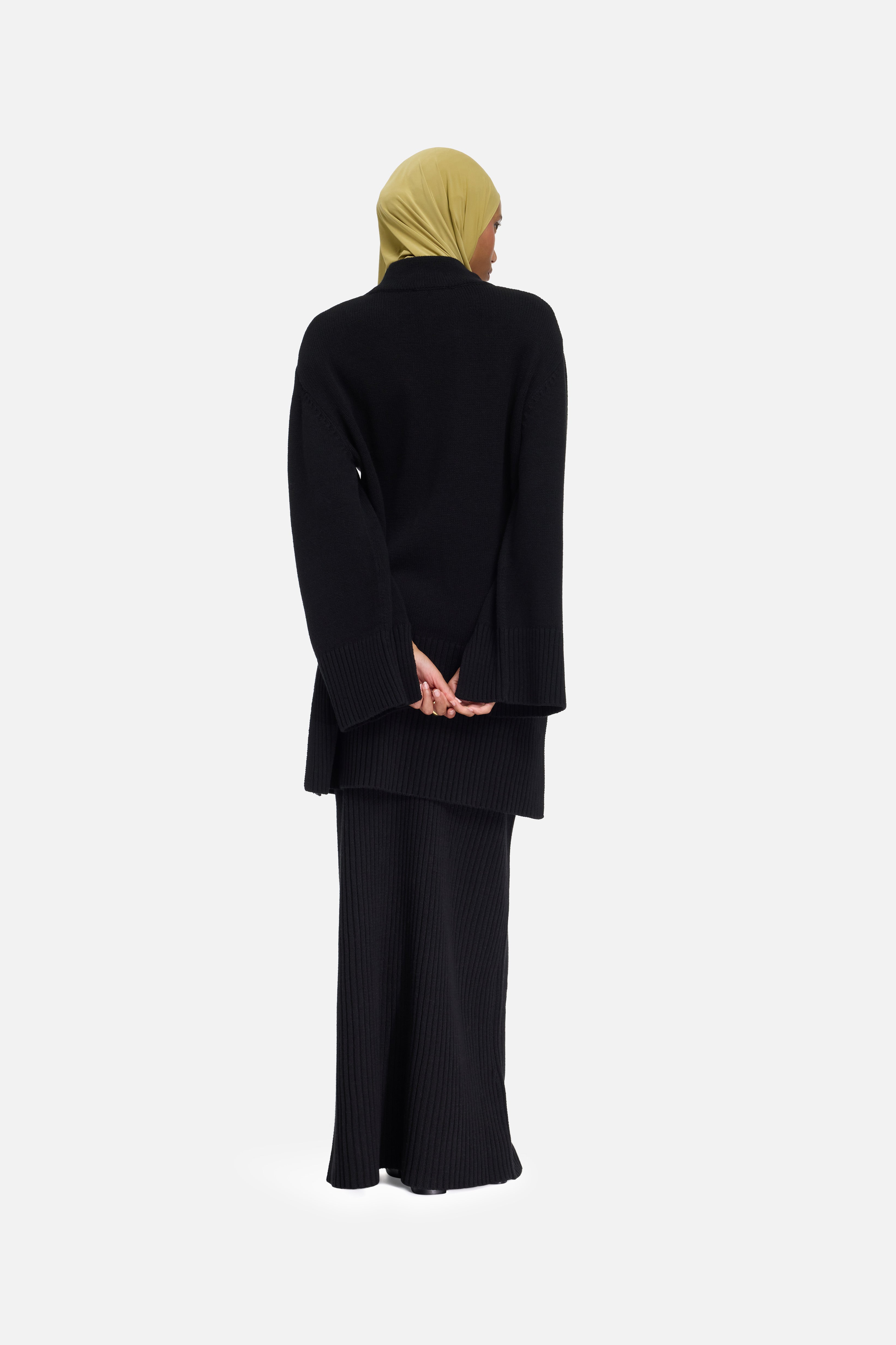 Ribbed Knit Sweater | Black