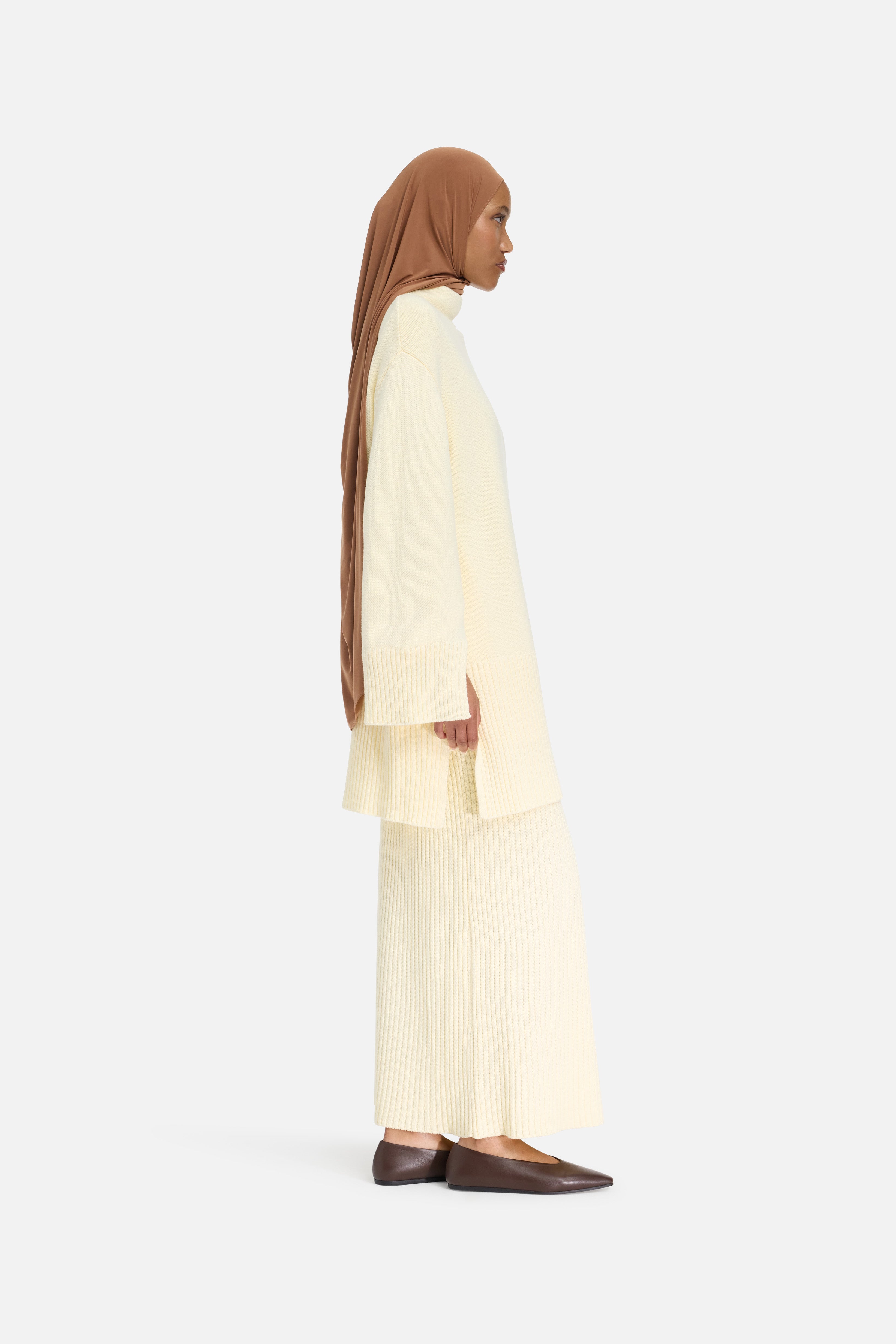 Ribbed Knit Skirt | Porcelain