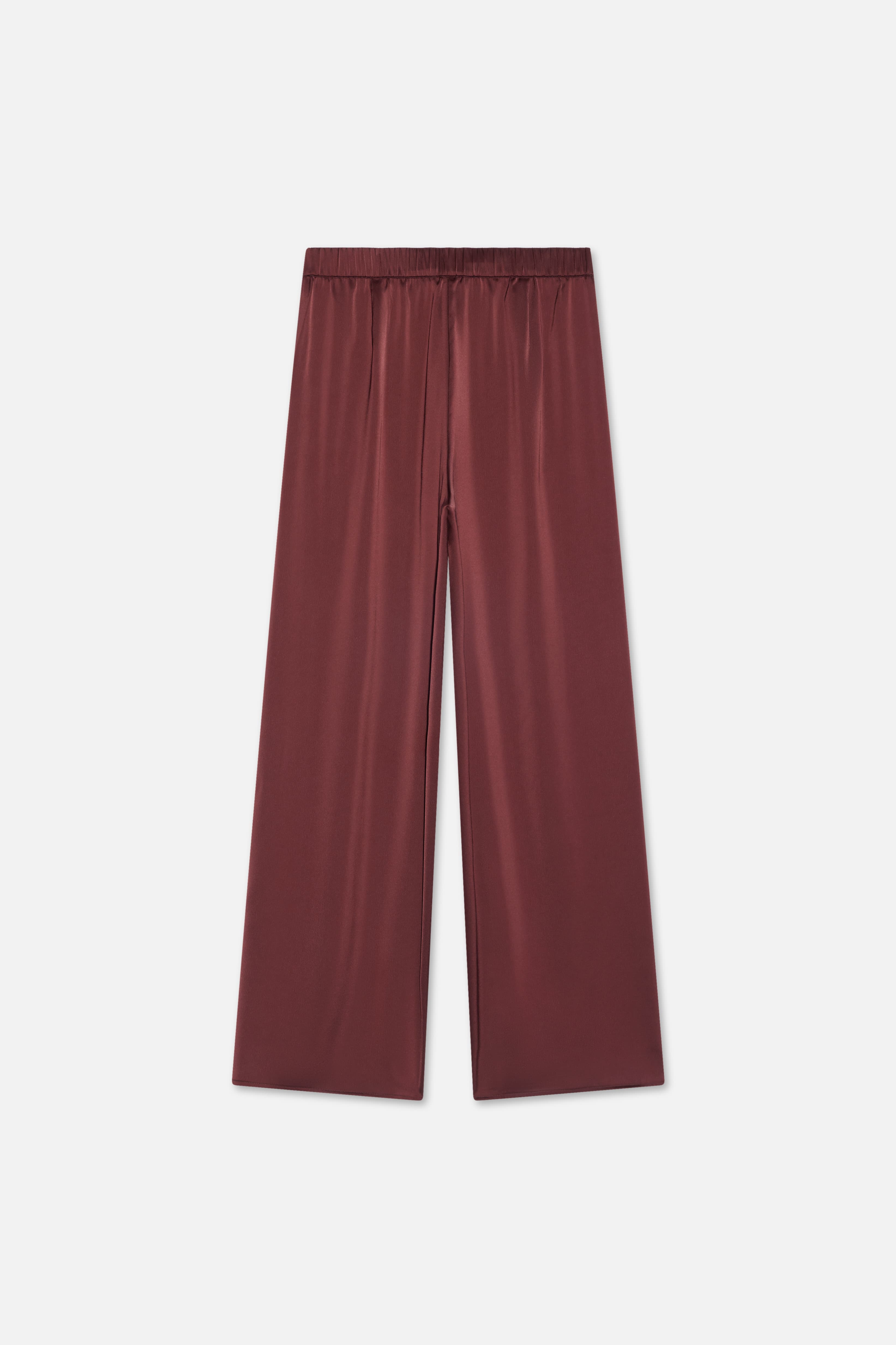 Satin Pleated Pants | Dark Cherry