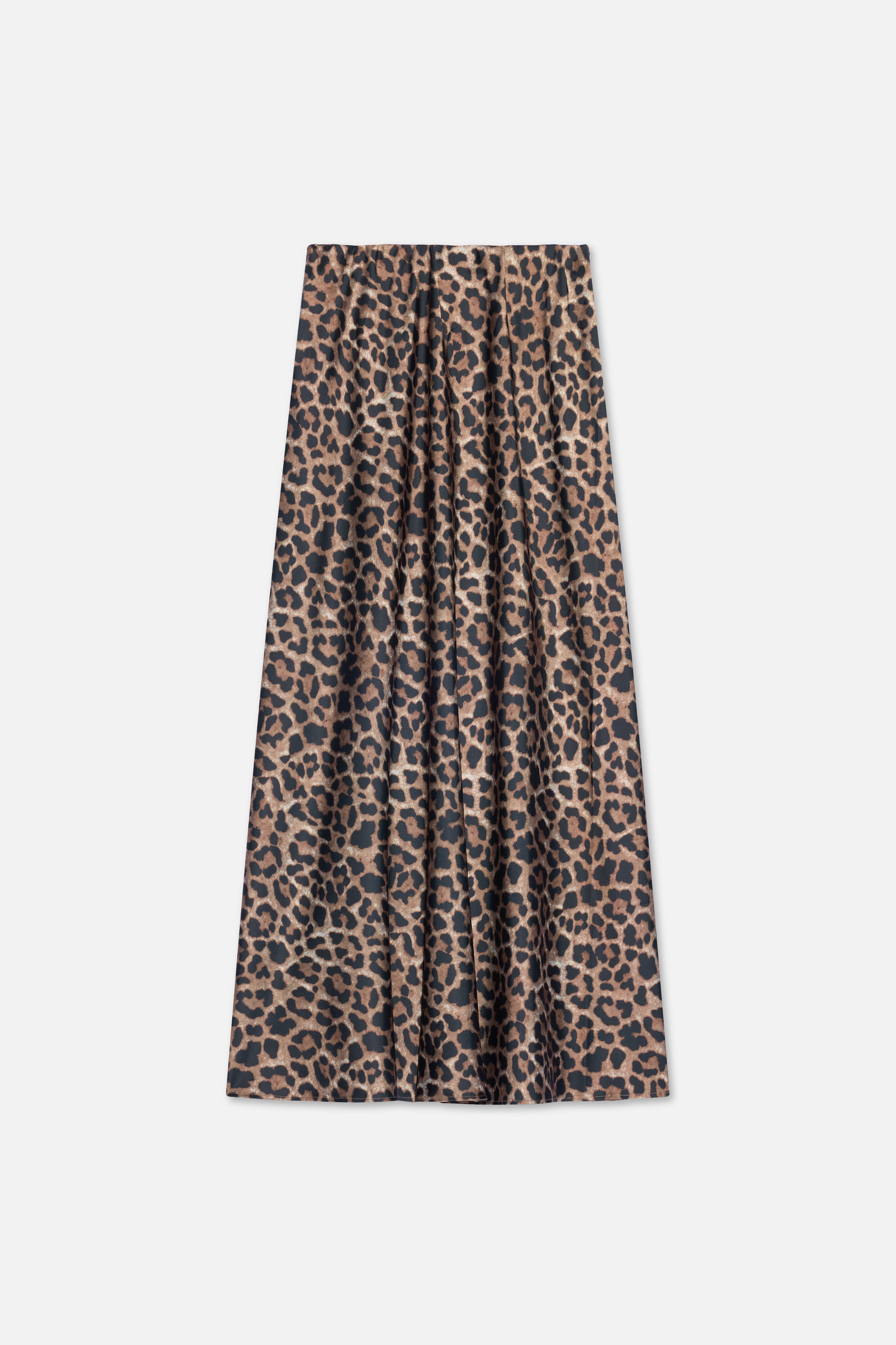 Satin Skirt | Leopard