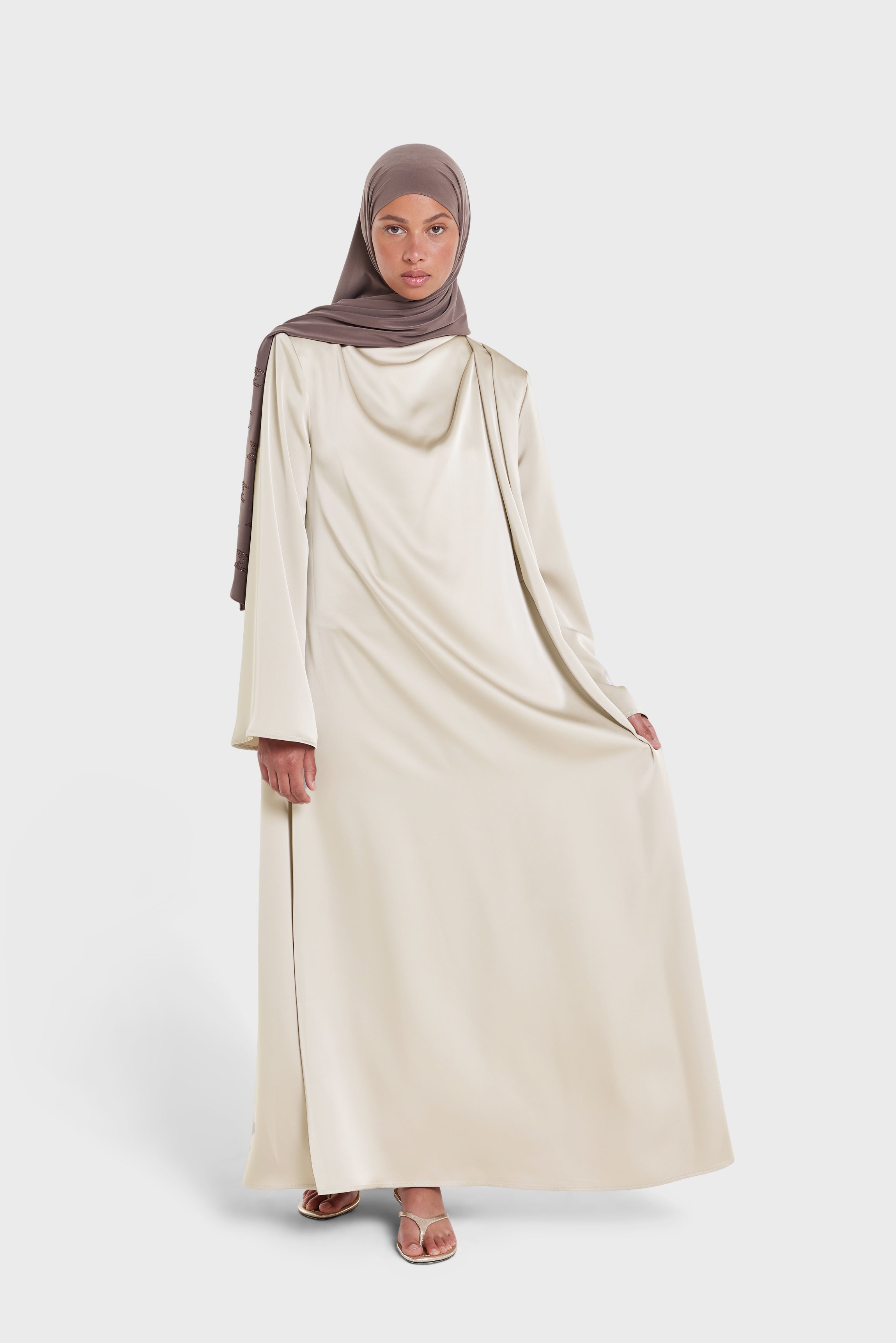 Asymmetric Drape Dress Regular | Light Sand