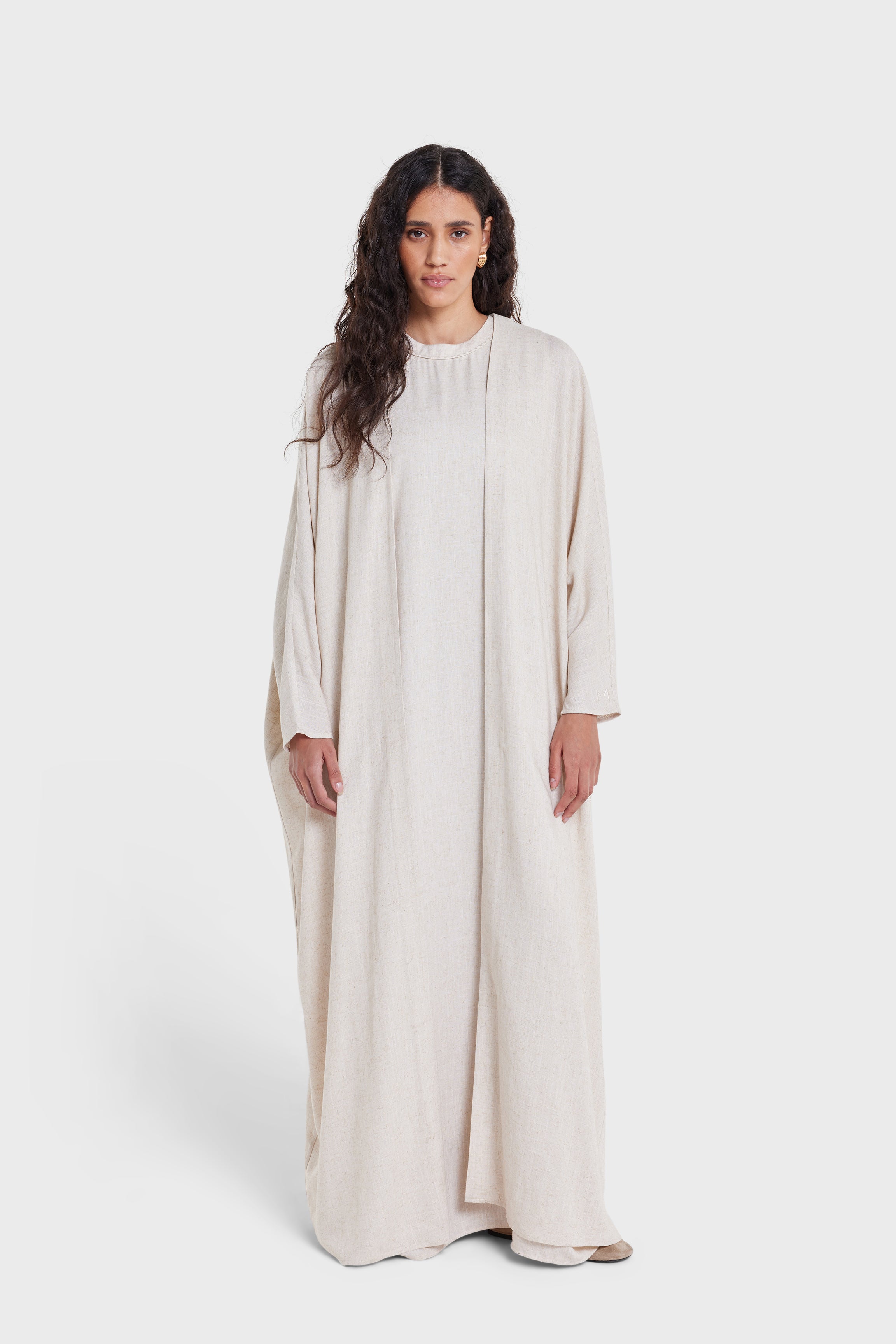 Batsleeve Abaya | Beige Melange