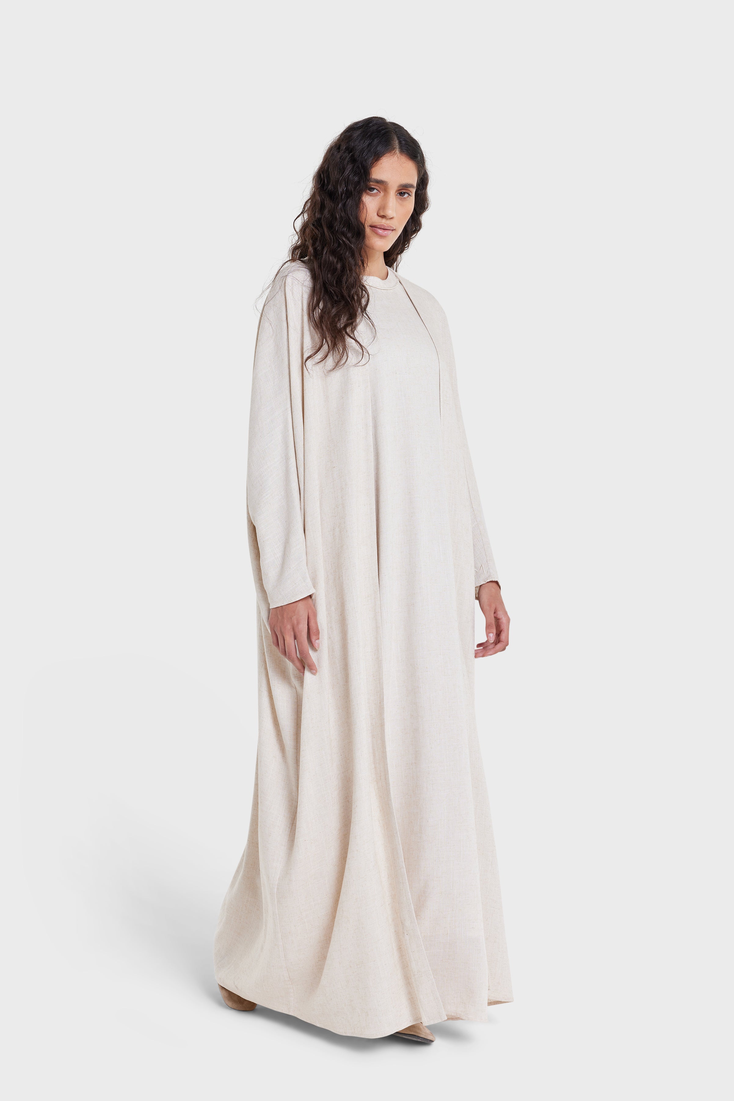 Batsleeve Abaya | Beige Melange