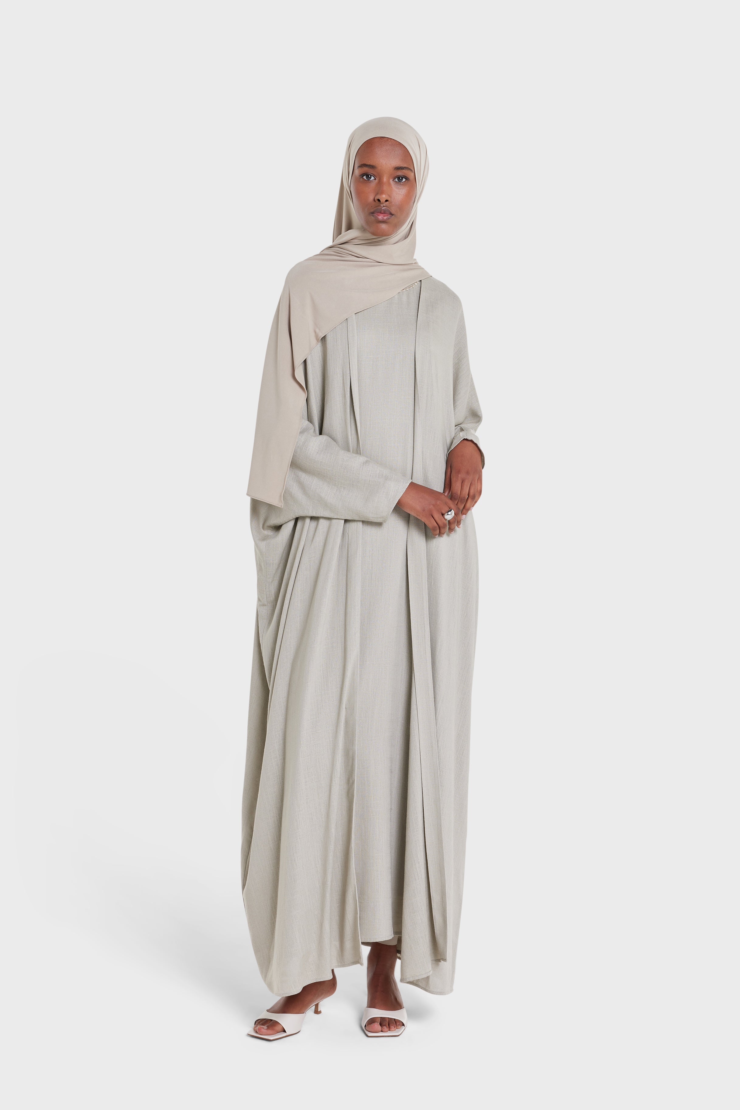 Linen Sleeveless Dress | Light Sage