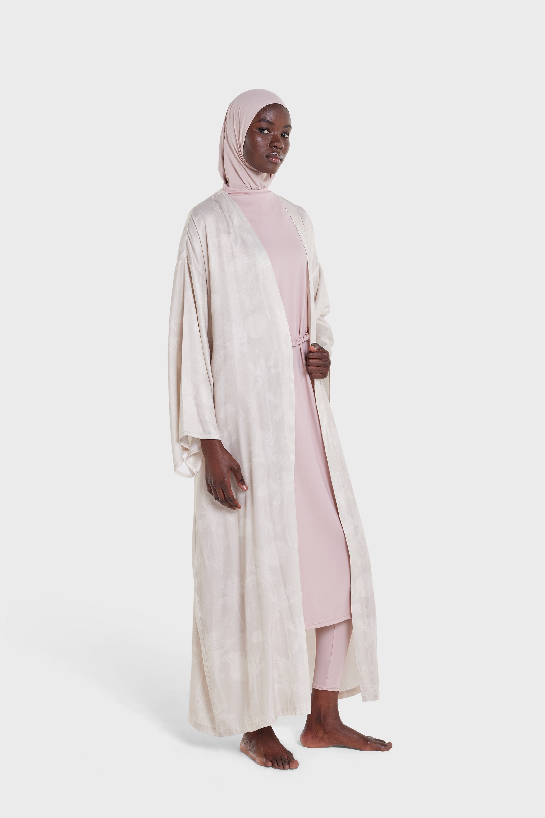 Kimono | Palm Print Moon Grey