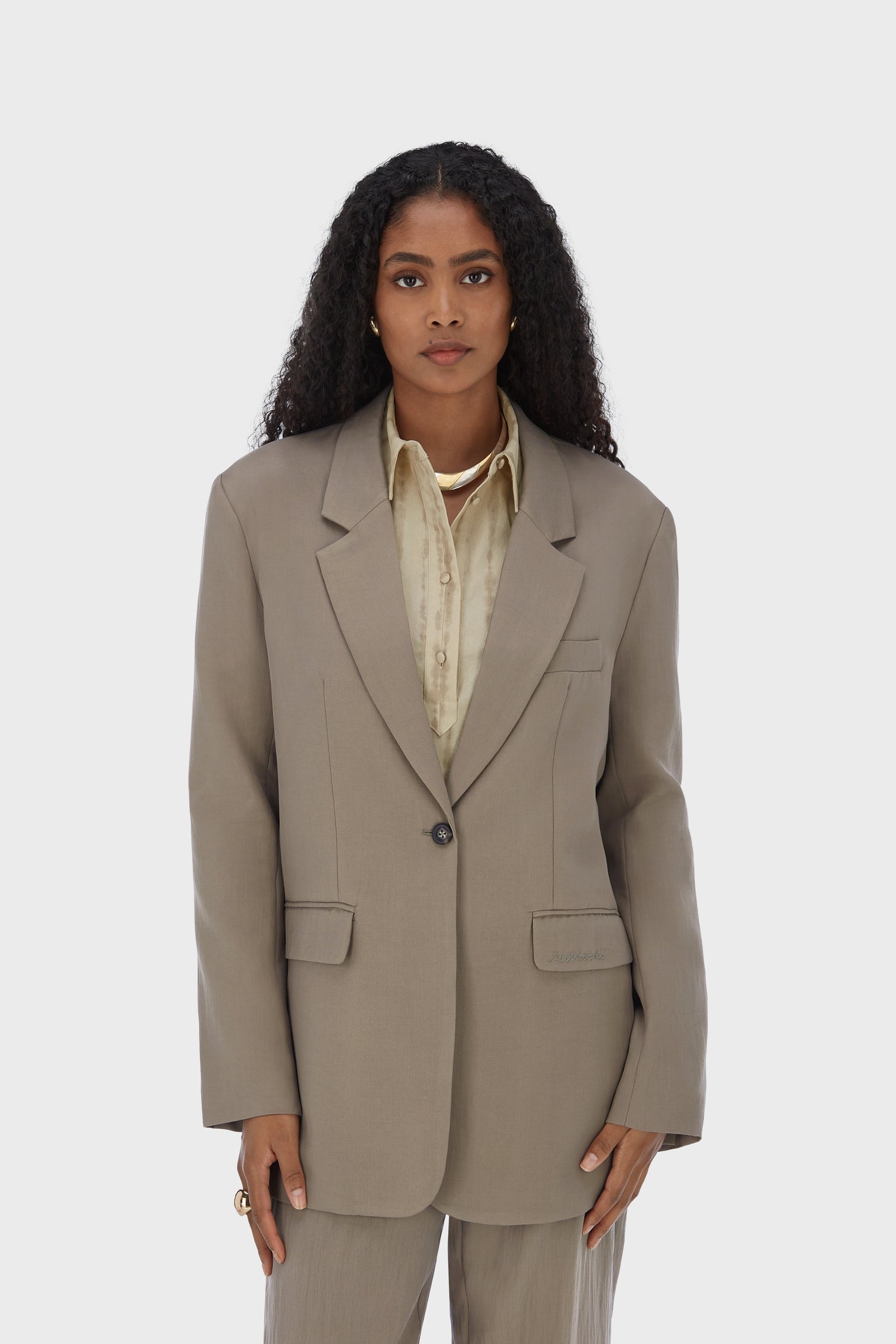 Box Fit Blazer | Taupe