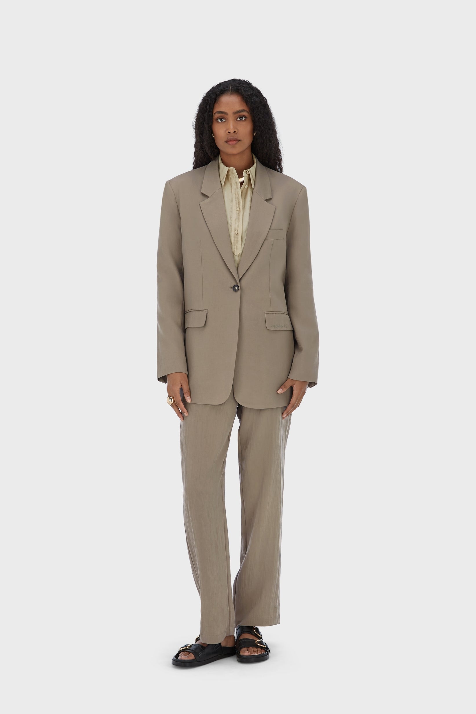 Box Fit Blazer | Taupe