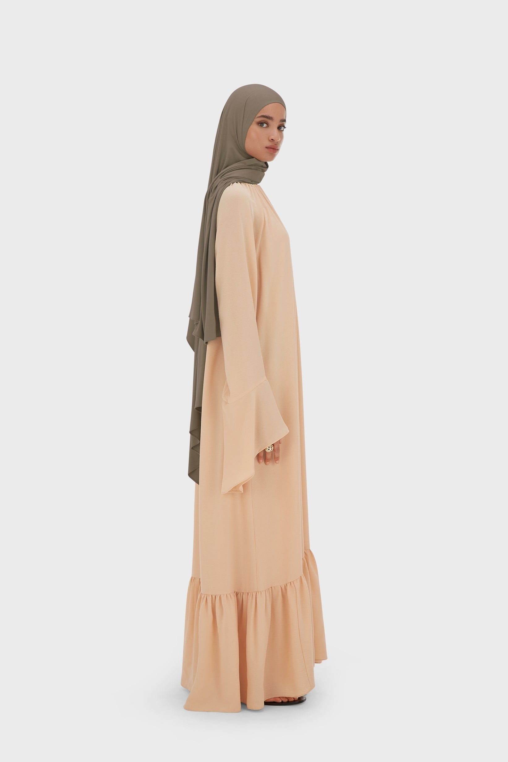 Crepe Dress | Beige Rose