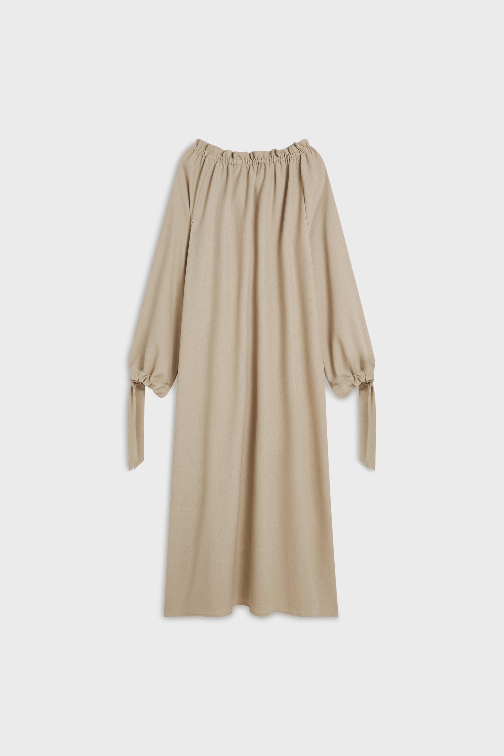 Gathered Neck Dress | White Pepper