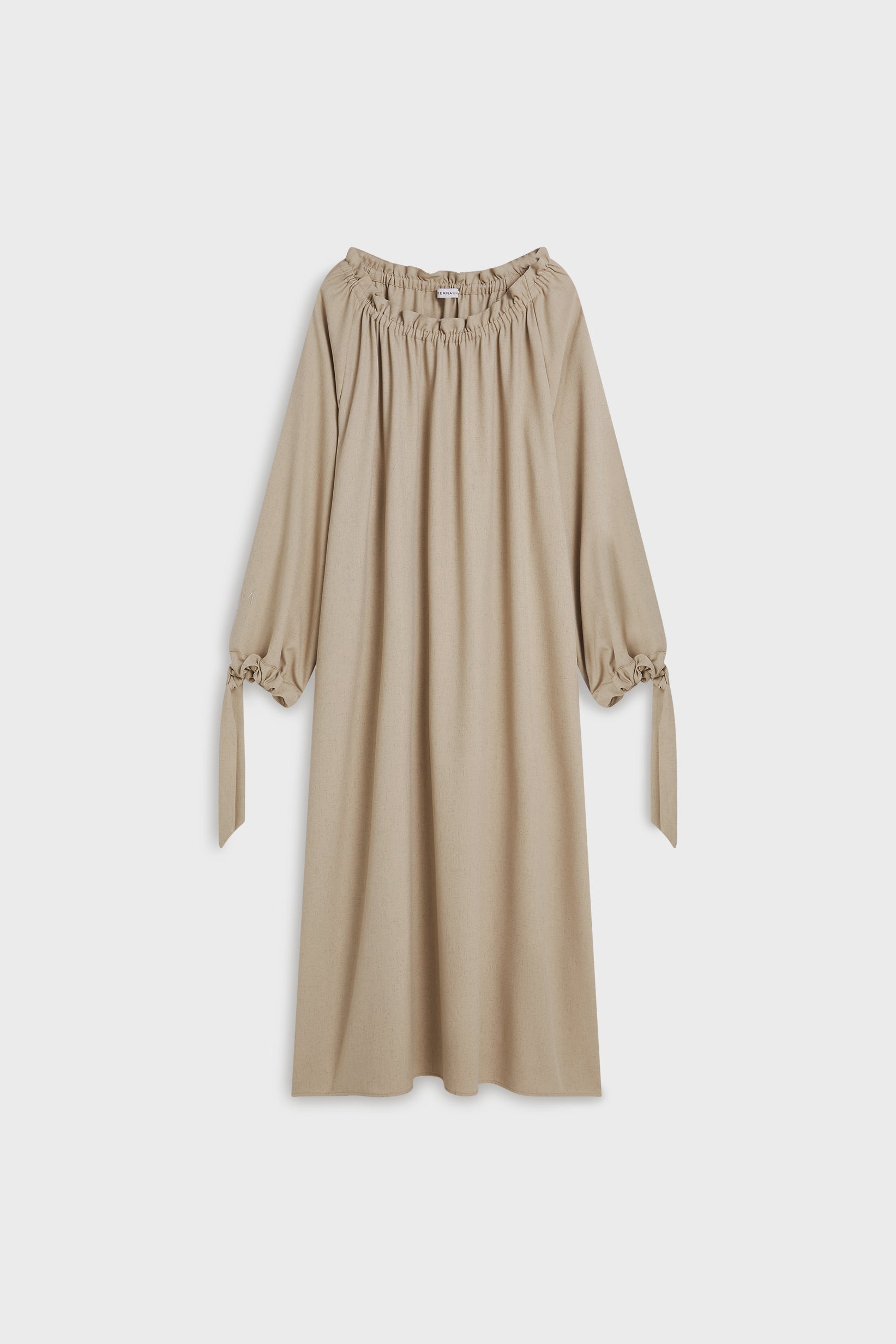 Gathered Neck Dress | White Pepper