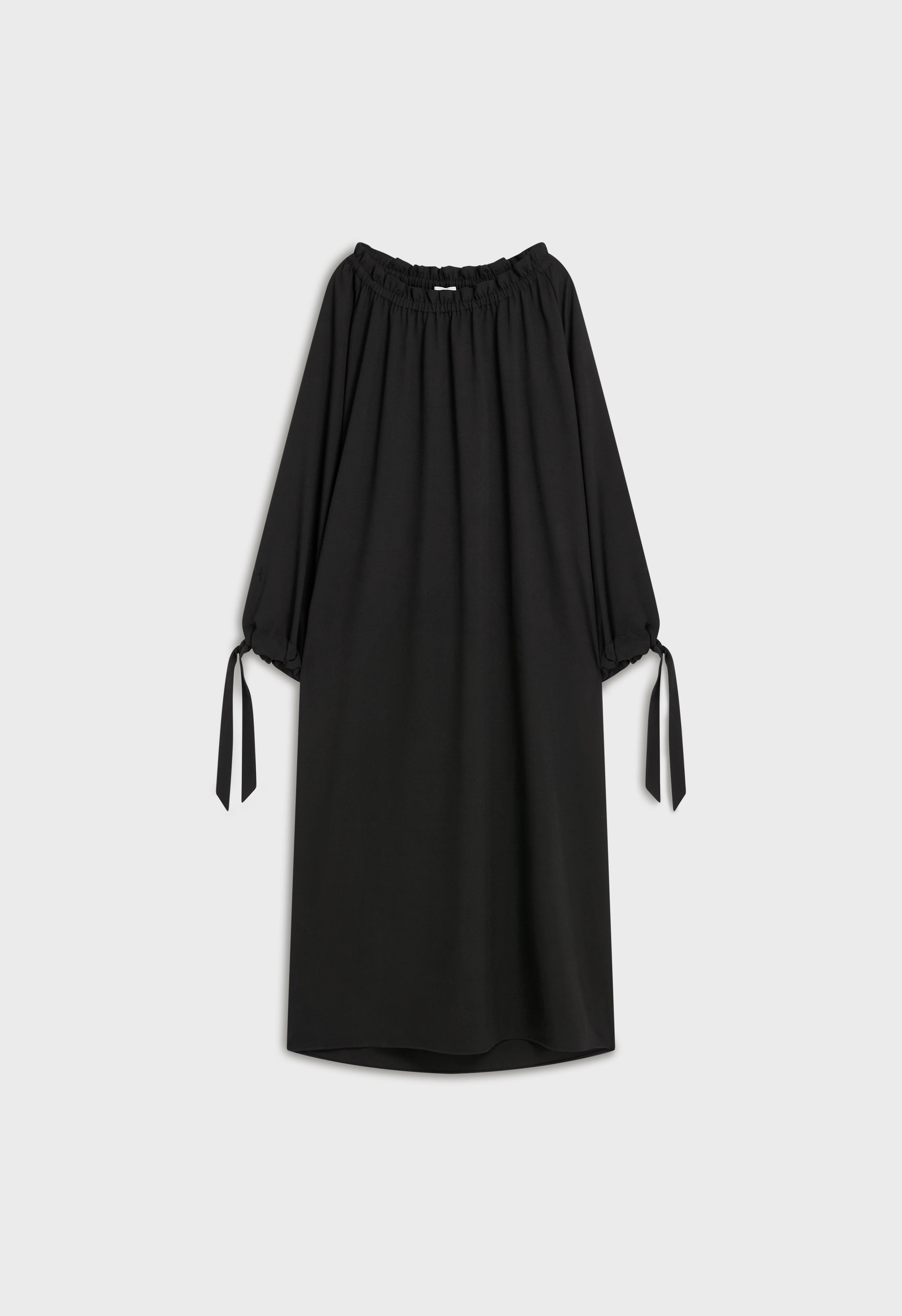 Gathered Neck Dress | Black