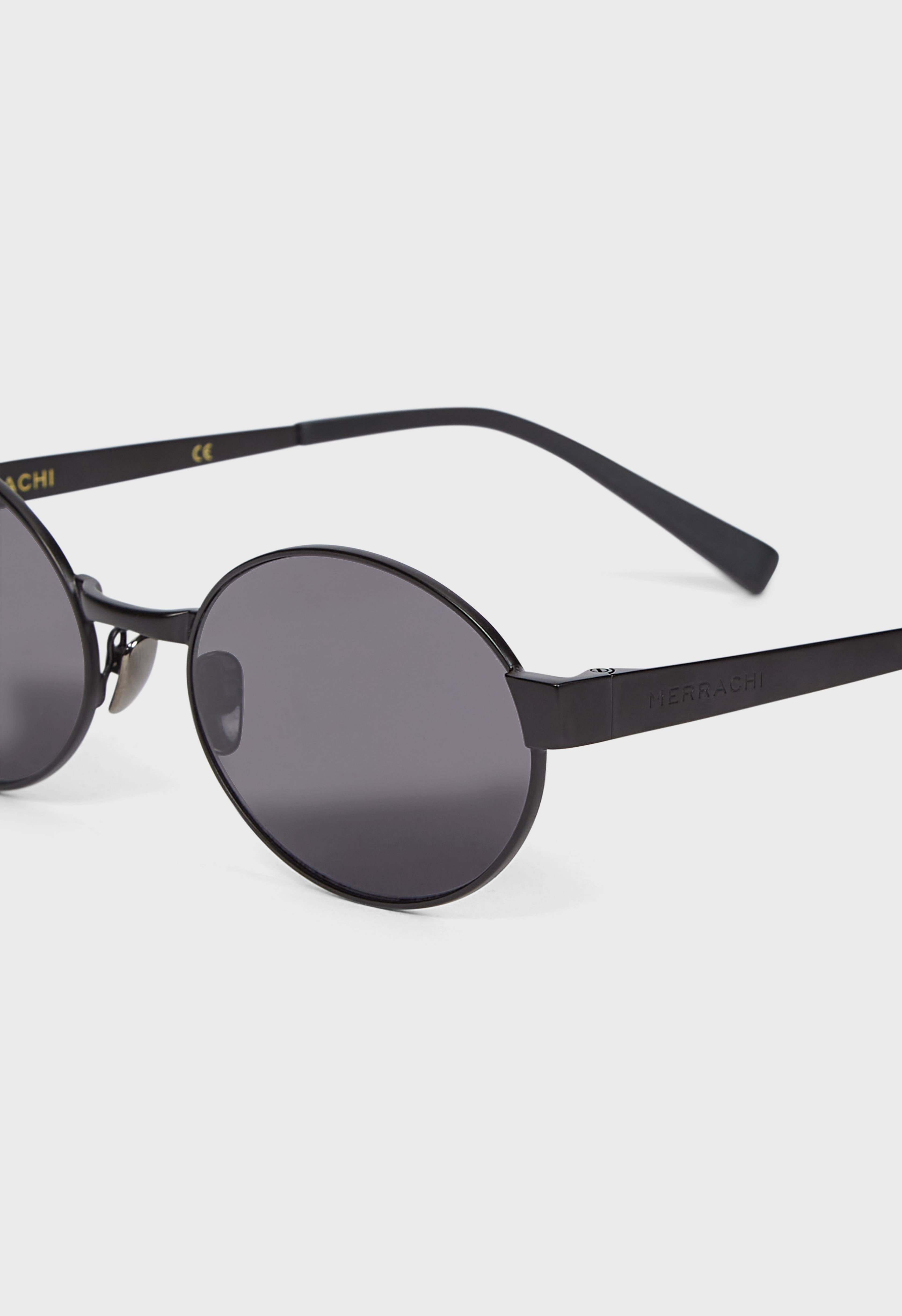 Oval Framed Sunglasses | Black