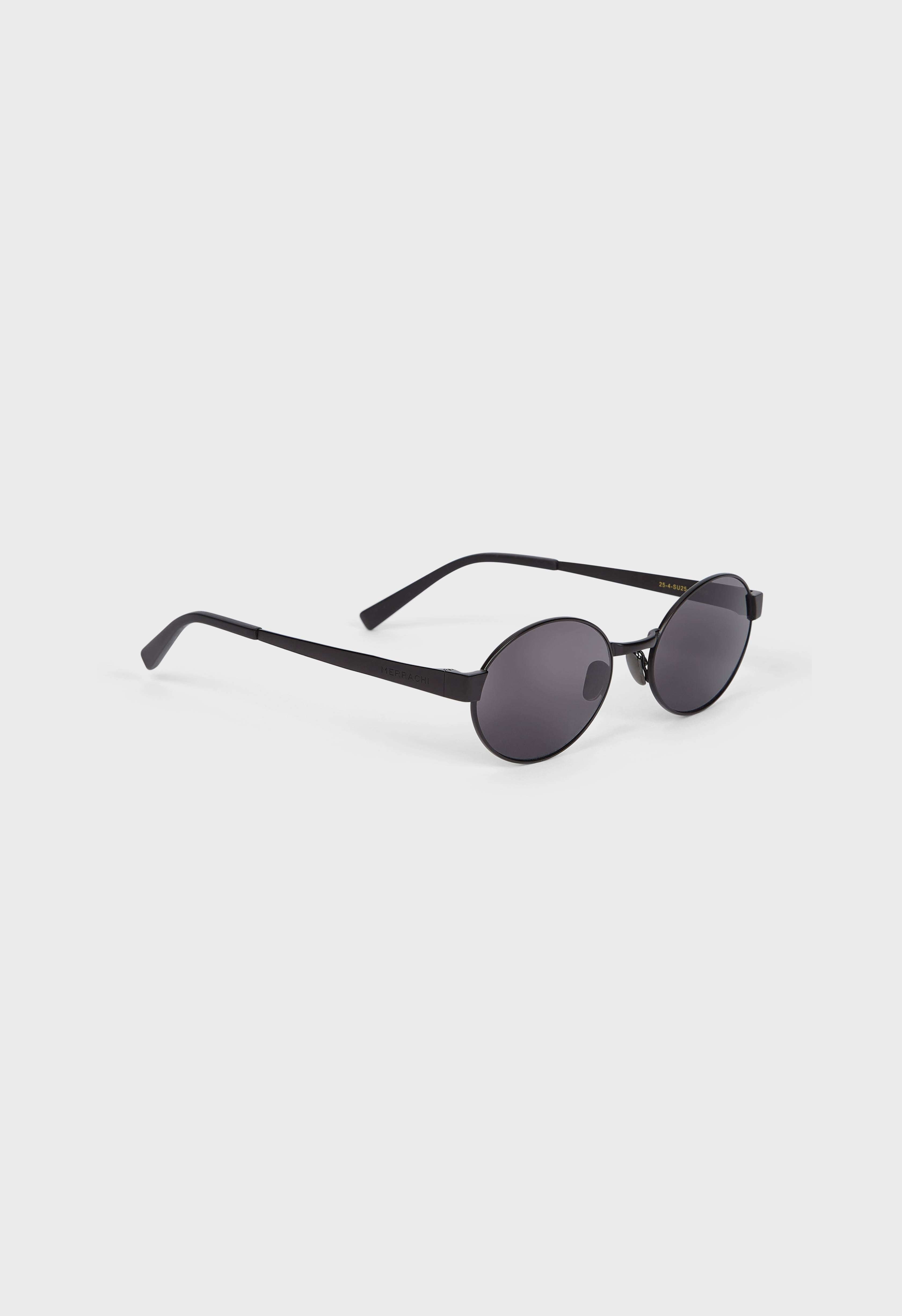 Oval Framed Sunglasses | Black