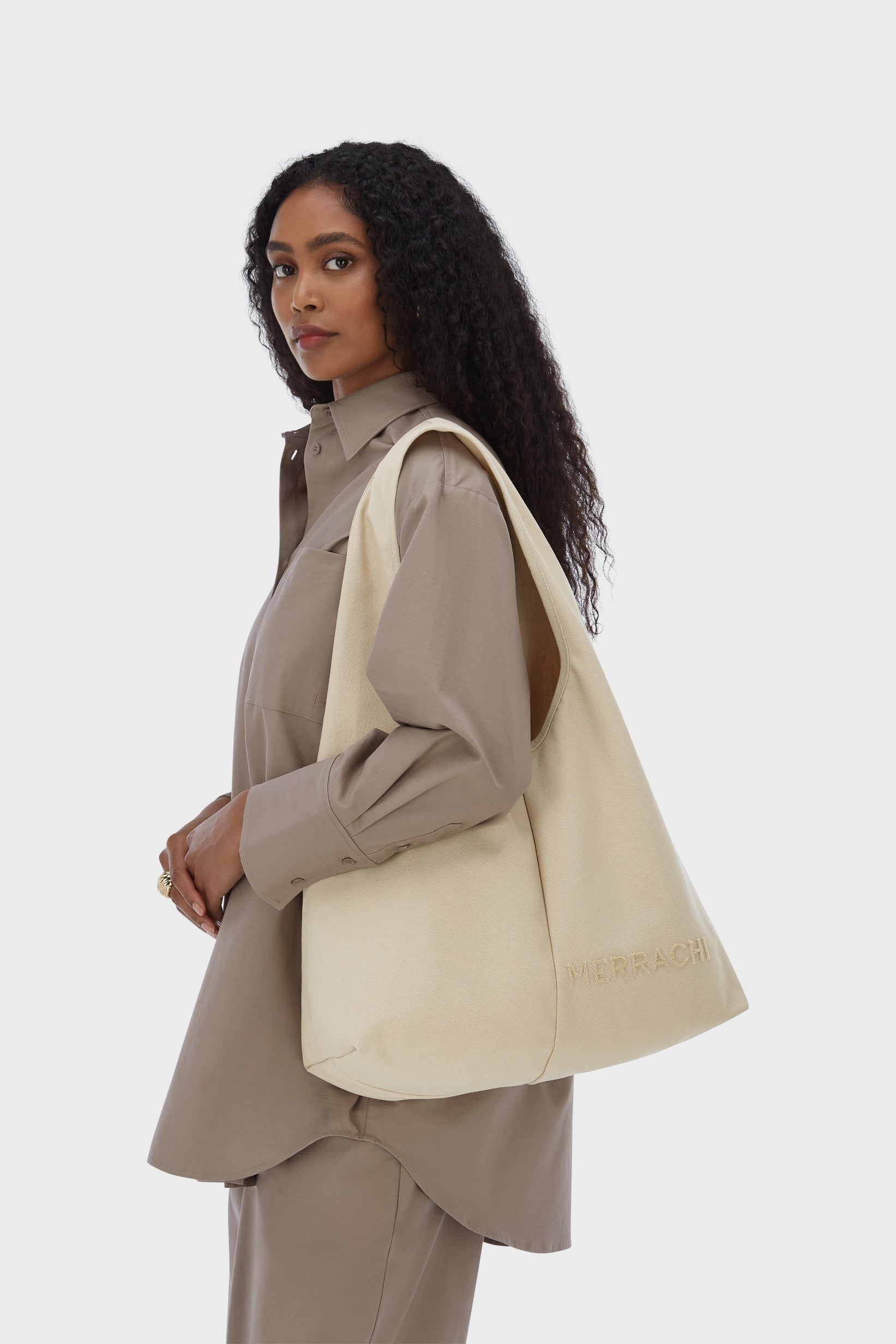 Oval Tote Bag | Soft Taupe