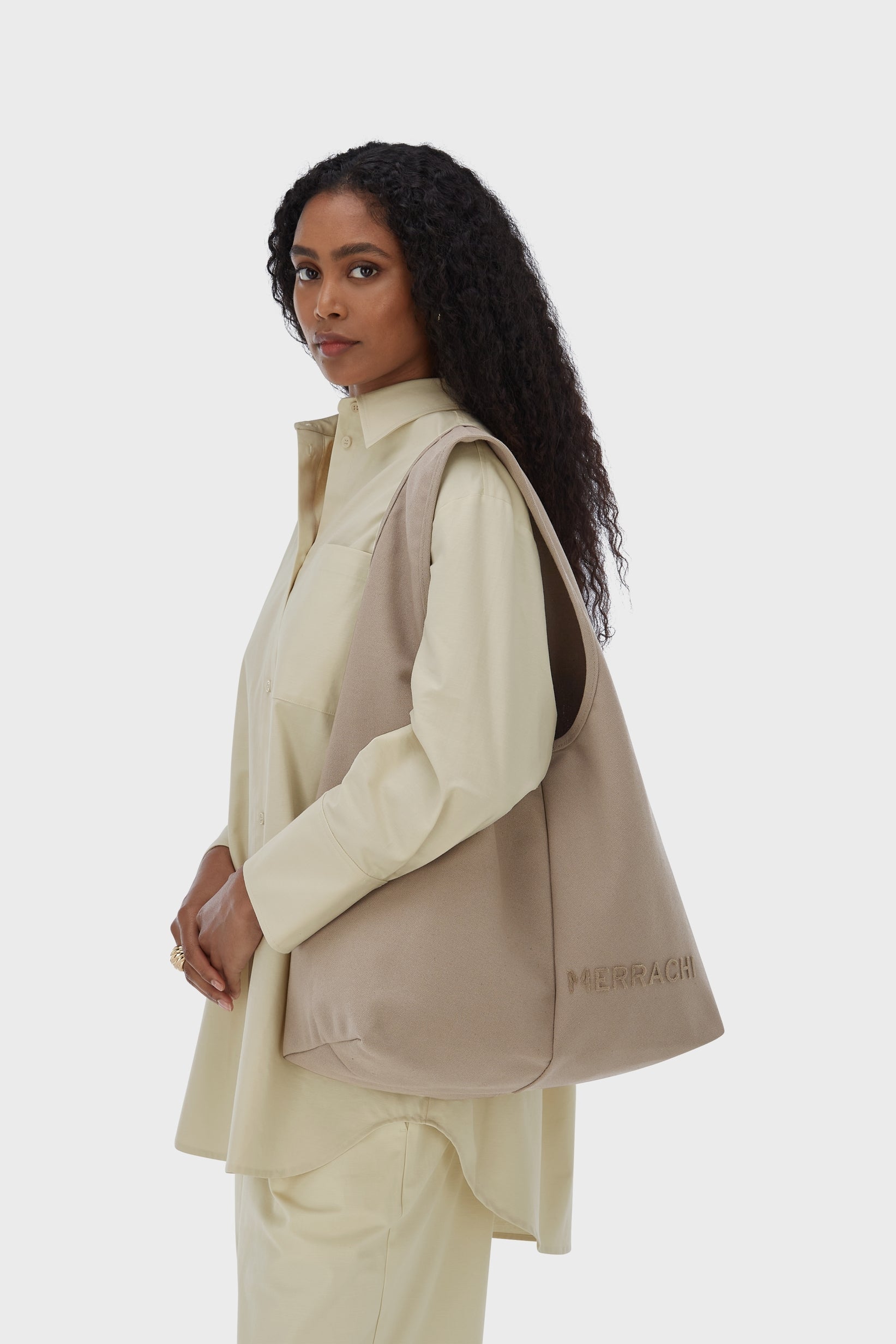 Oval Tote Bag | Taupe