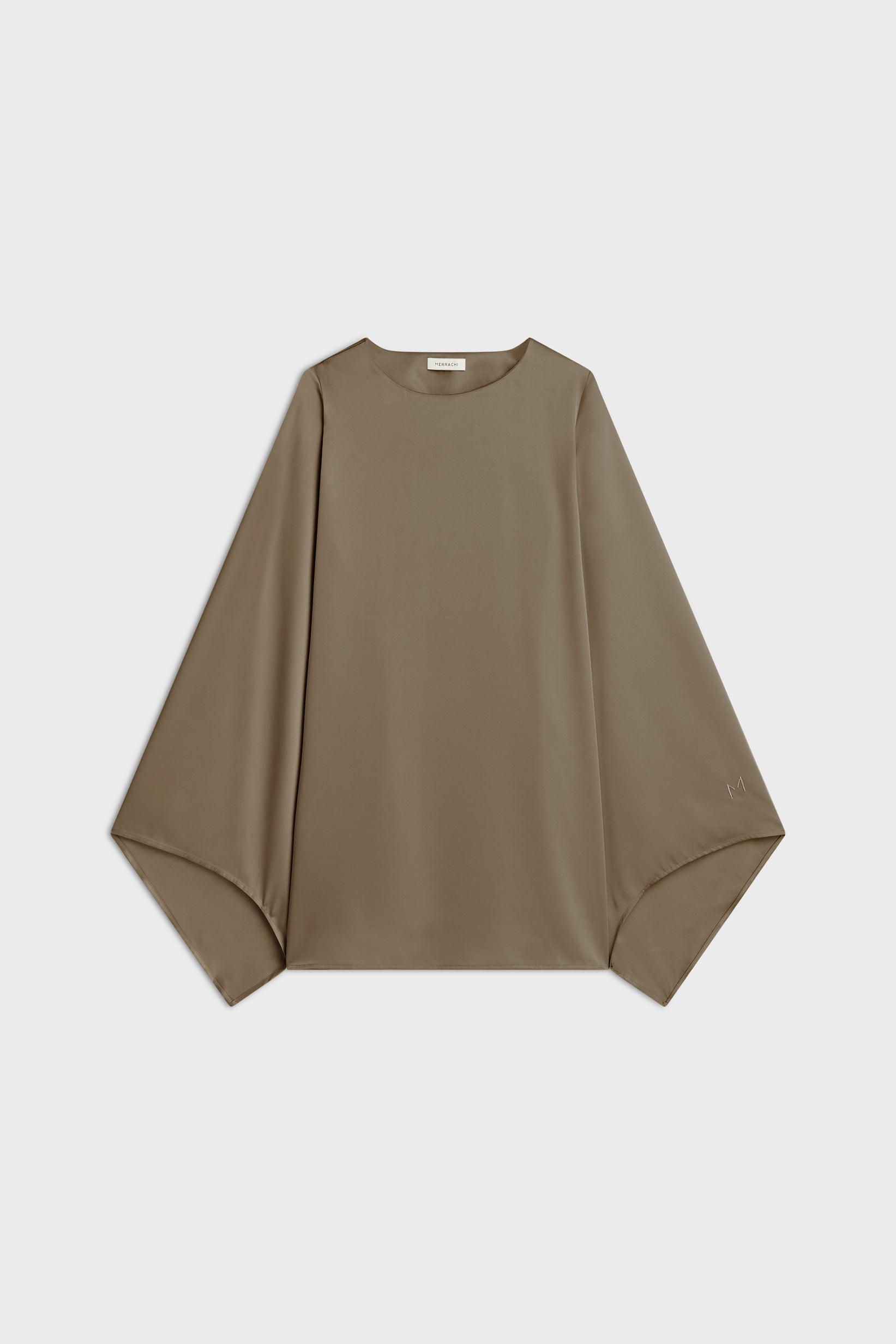 Satin Cape Top | Taupe