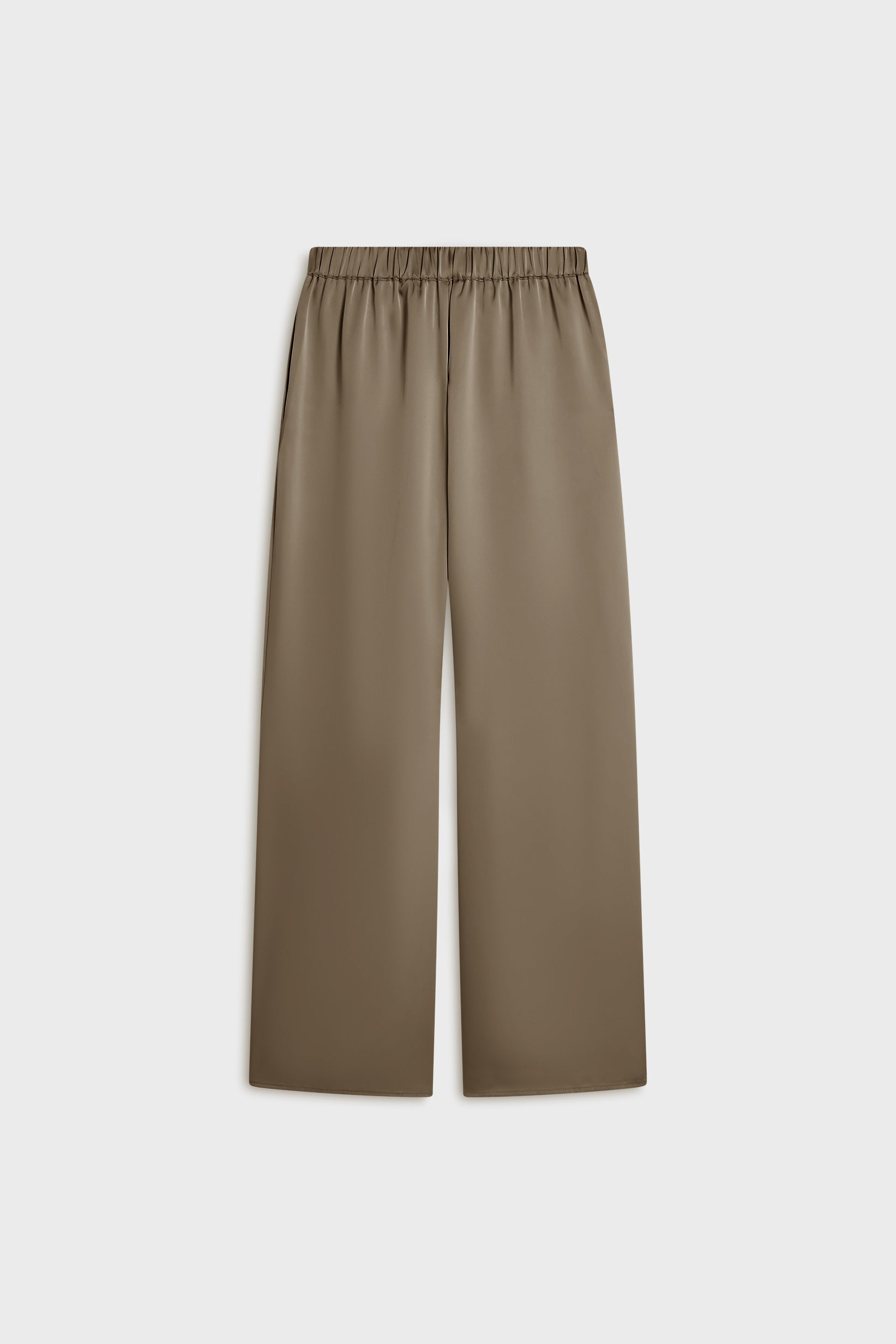 Satin Wide Leg Pants | Taupe