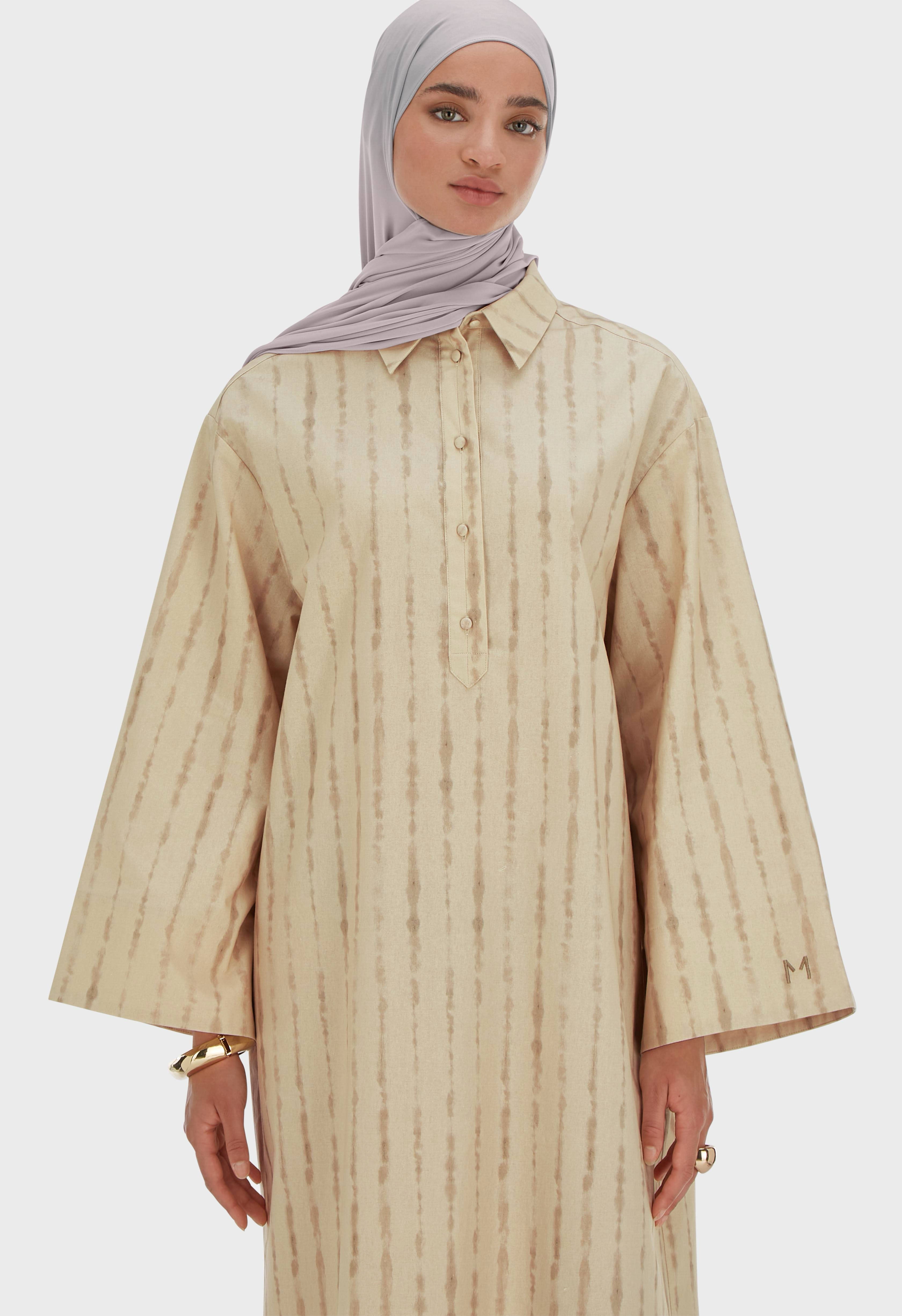 Shibori Kaftan Dress | Brown Rice