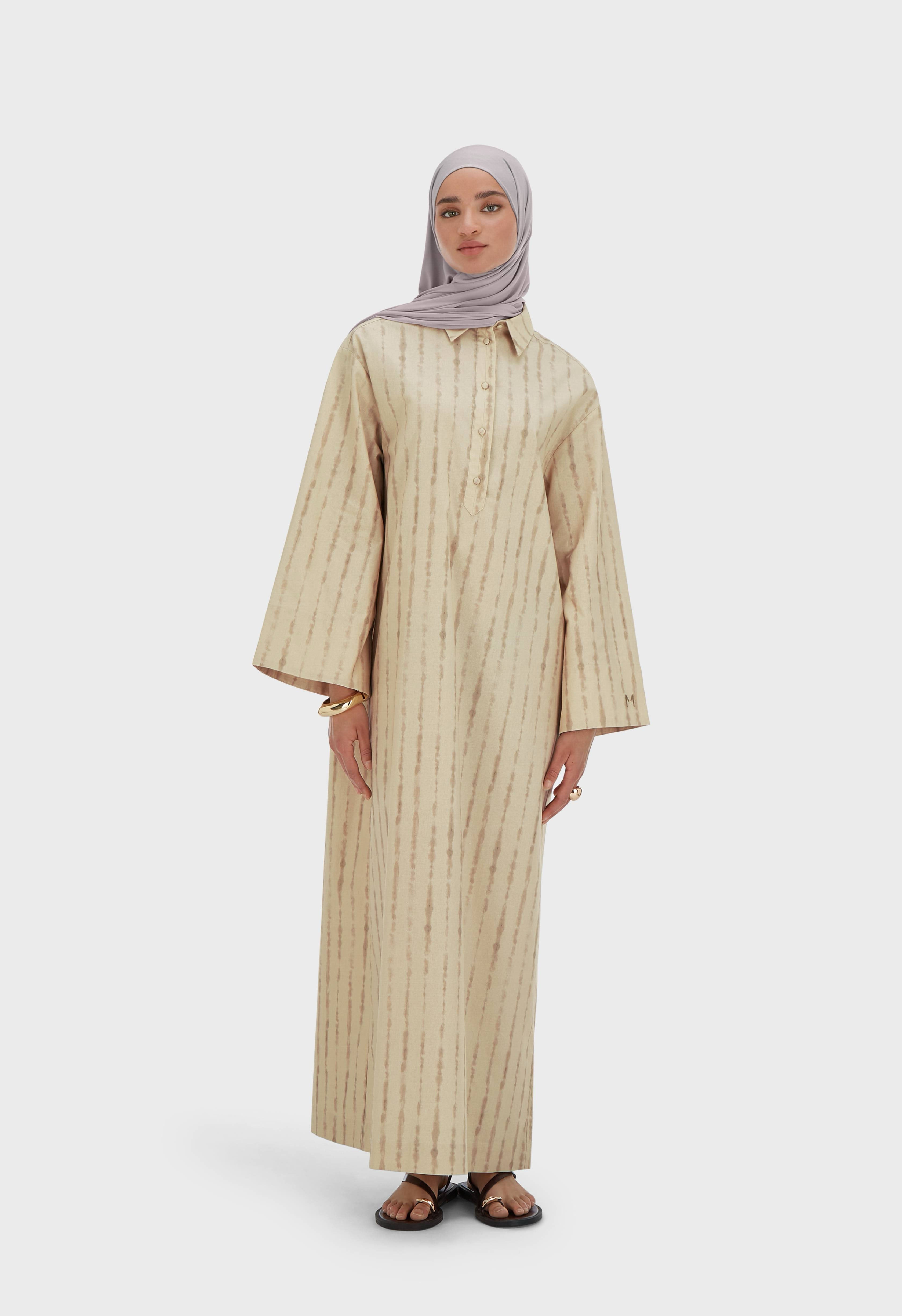 Shibori Kaftan Dress | Brown Rice