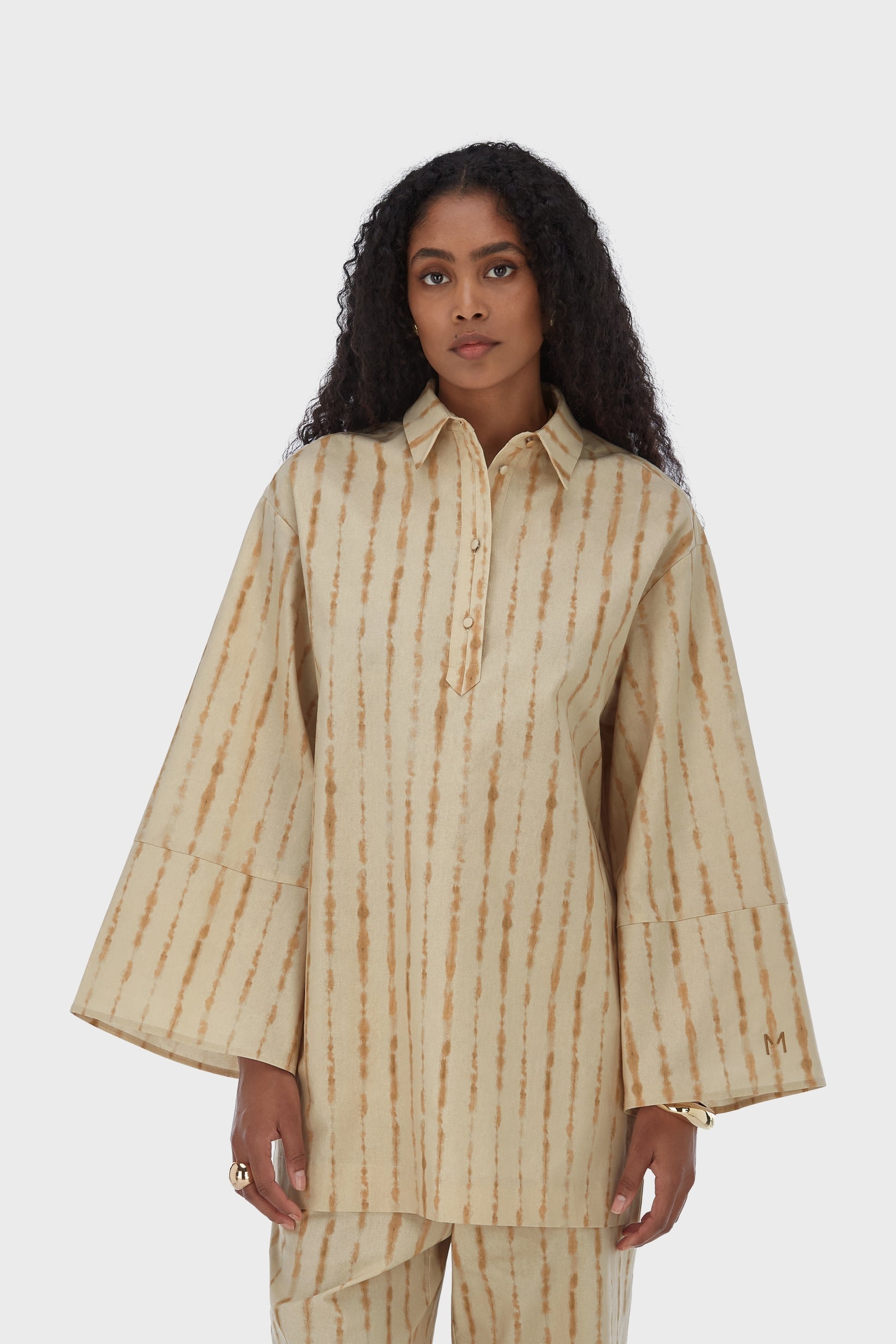Shibori Top | Beige Rose