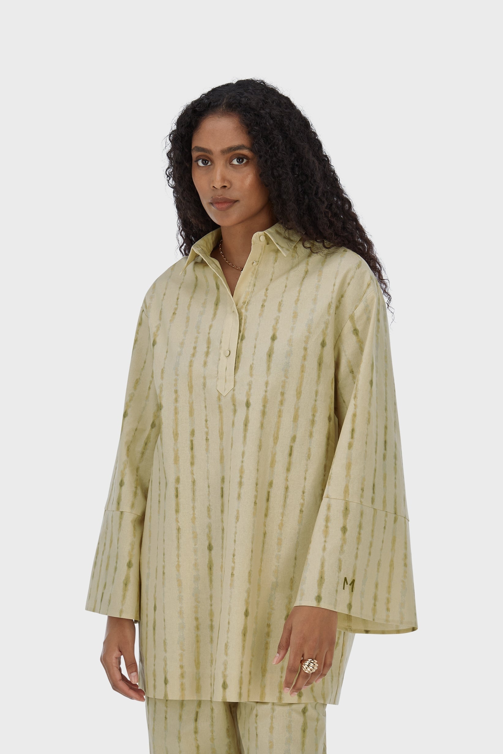 Shibori Top | Soft Khaki