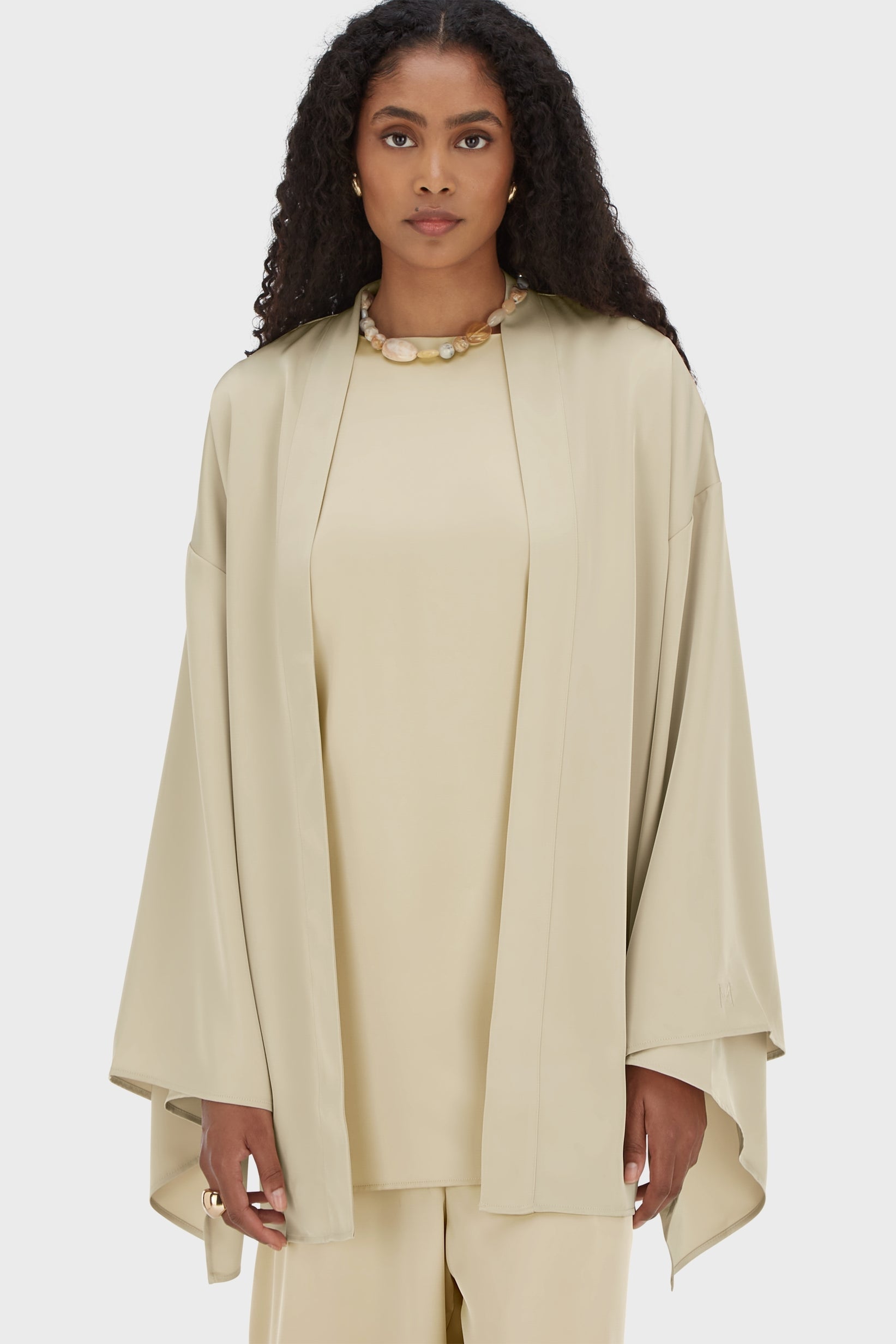 Short Satin Abaya | Brown Rice