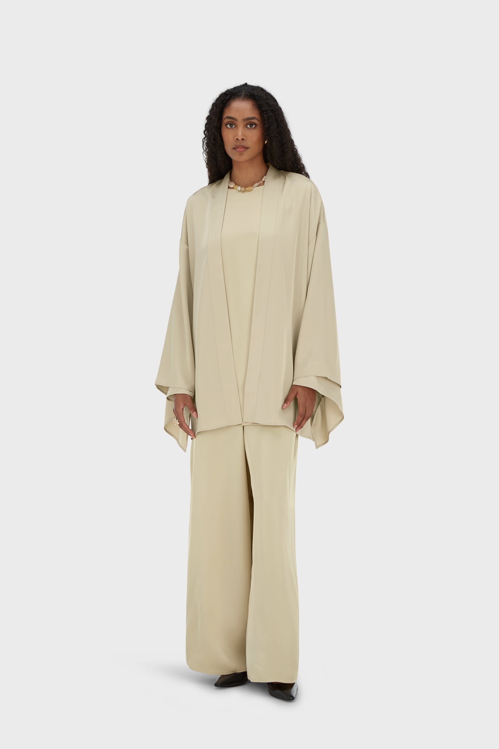 Short Satin Abaya | Brown Rice