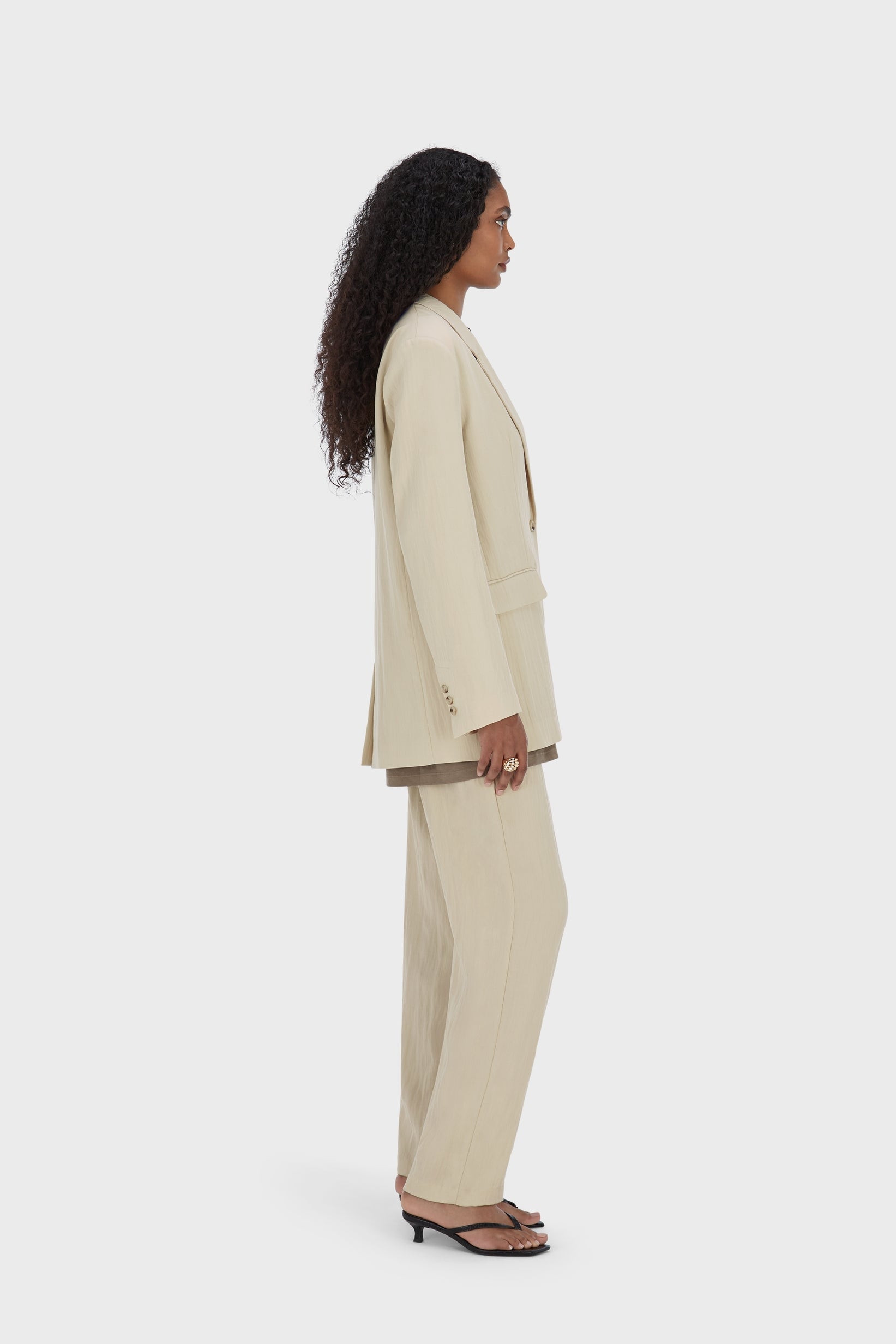 Structured Tailored Pants | Sand