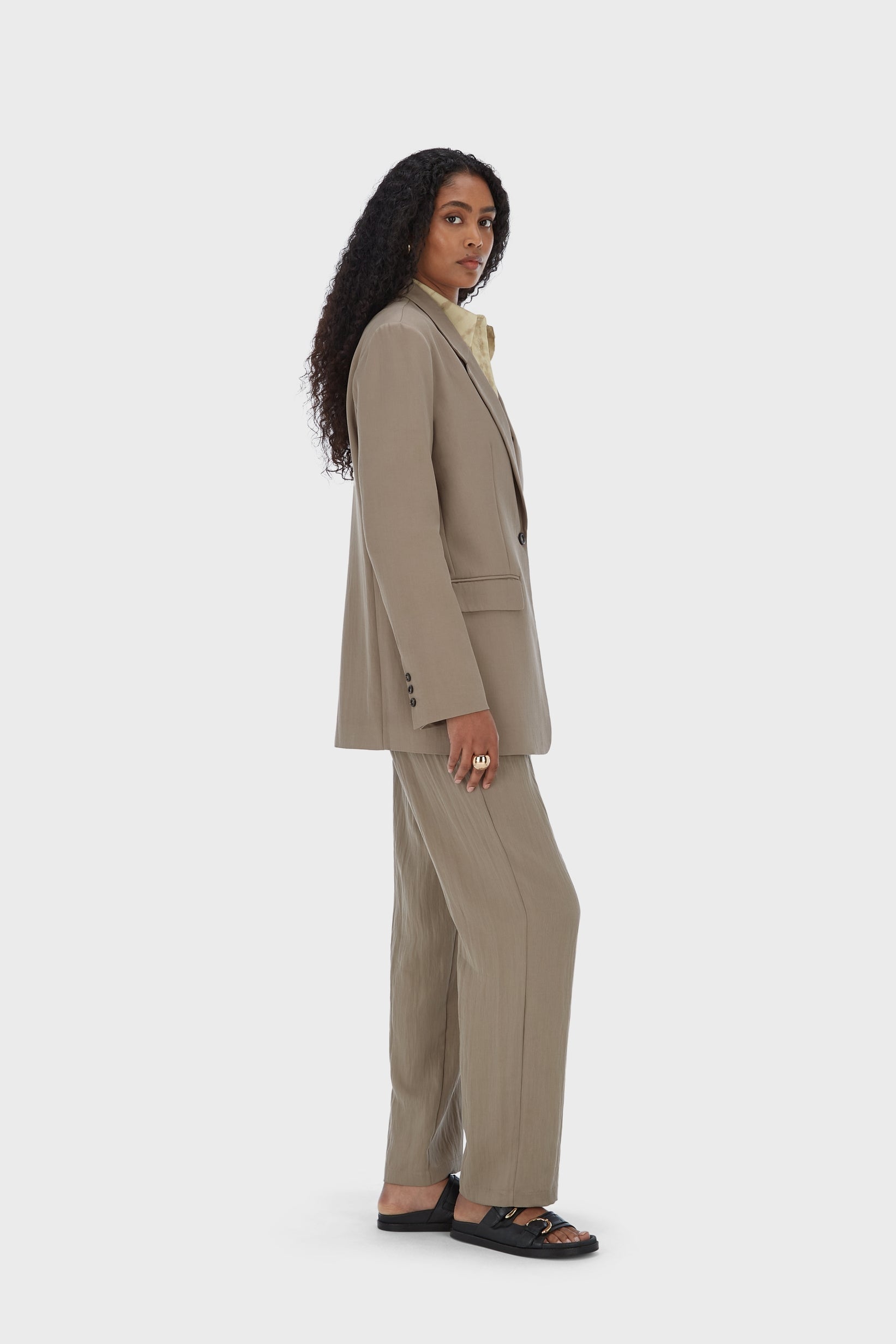 Structured Tailored Pants | Taupe