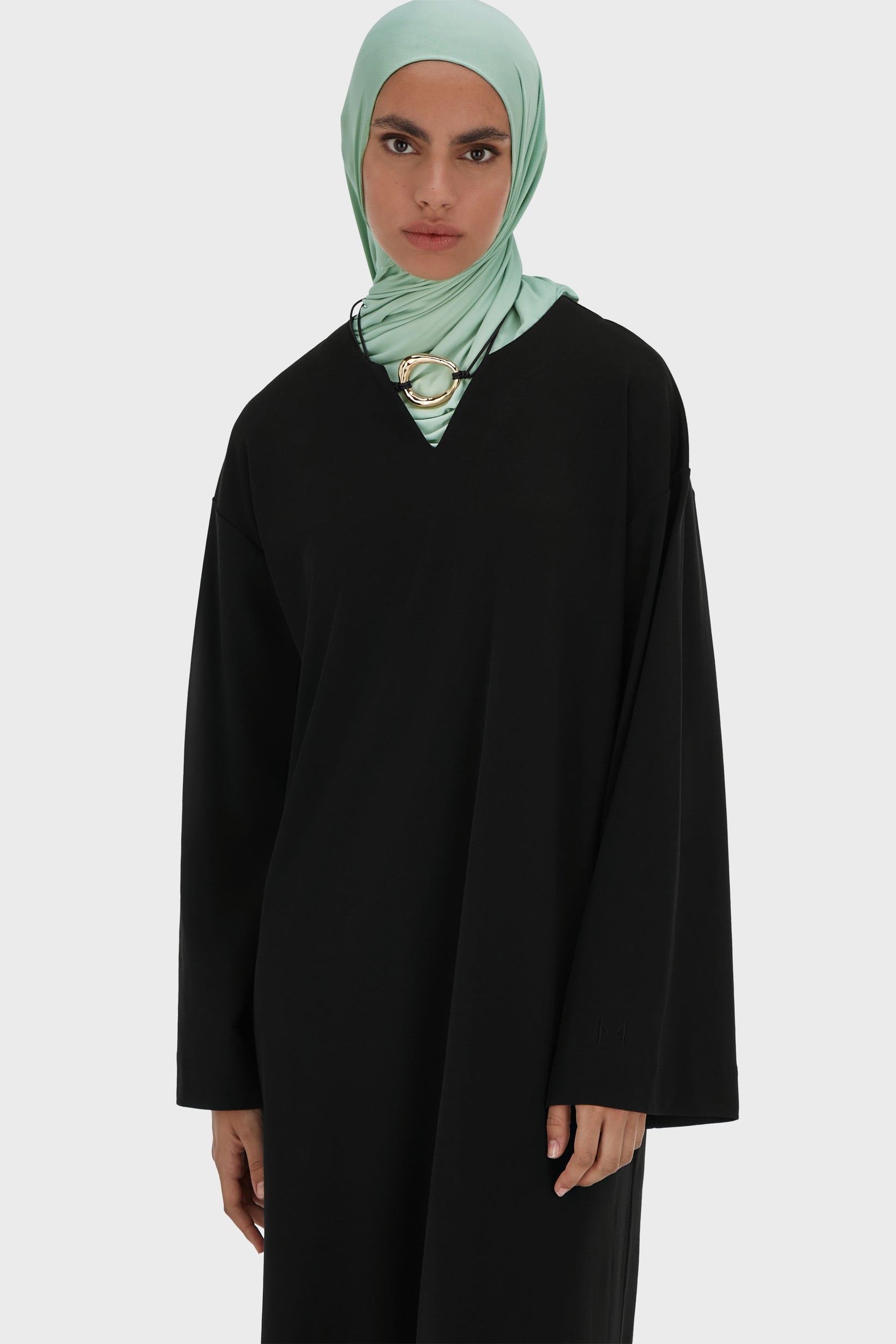 Summer Jersey Kaftan Dress | Black