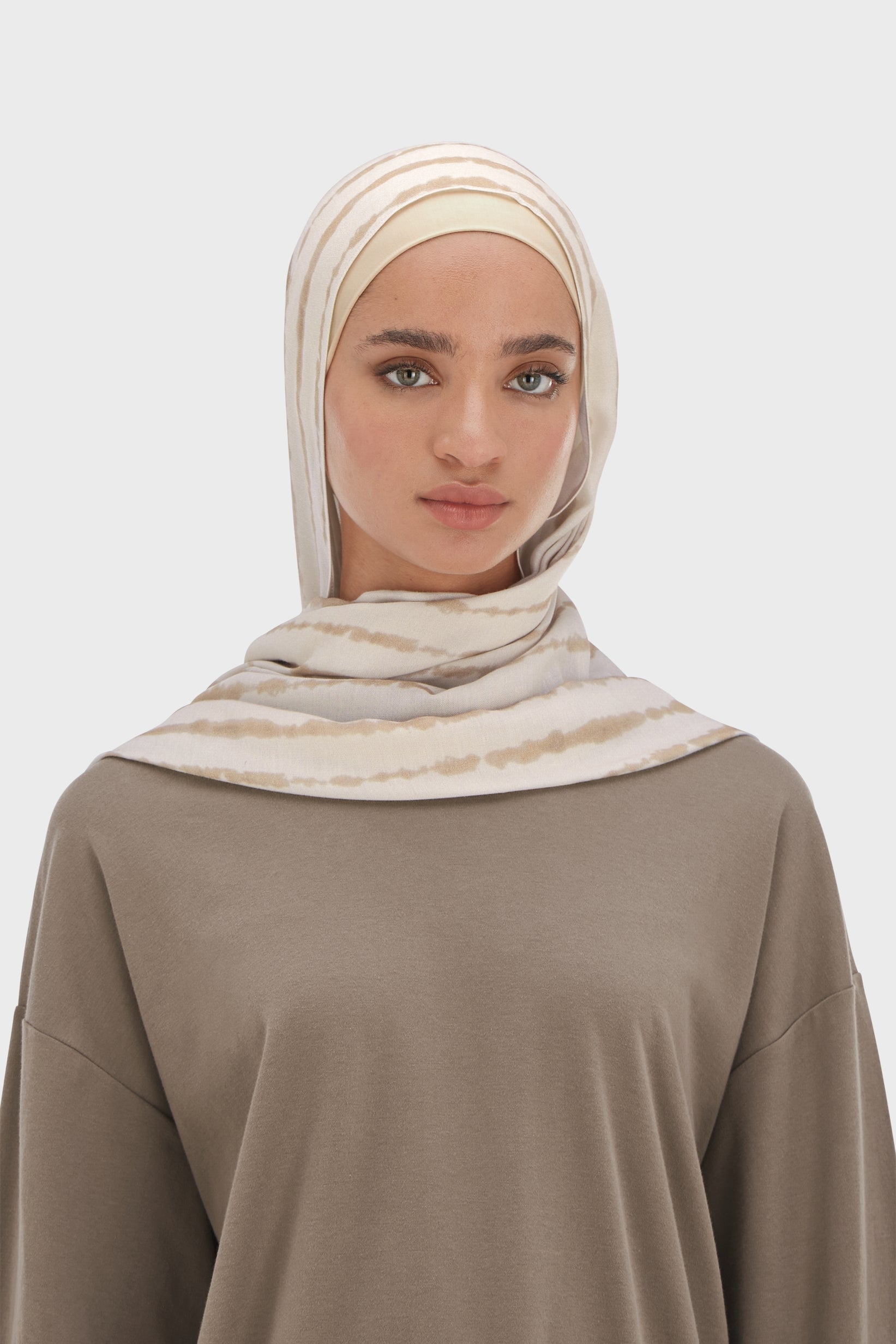 Weightless Woven Scarf | Beige Rose Shibori Print