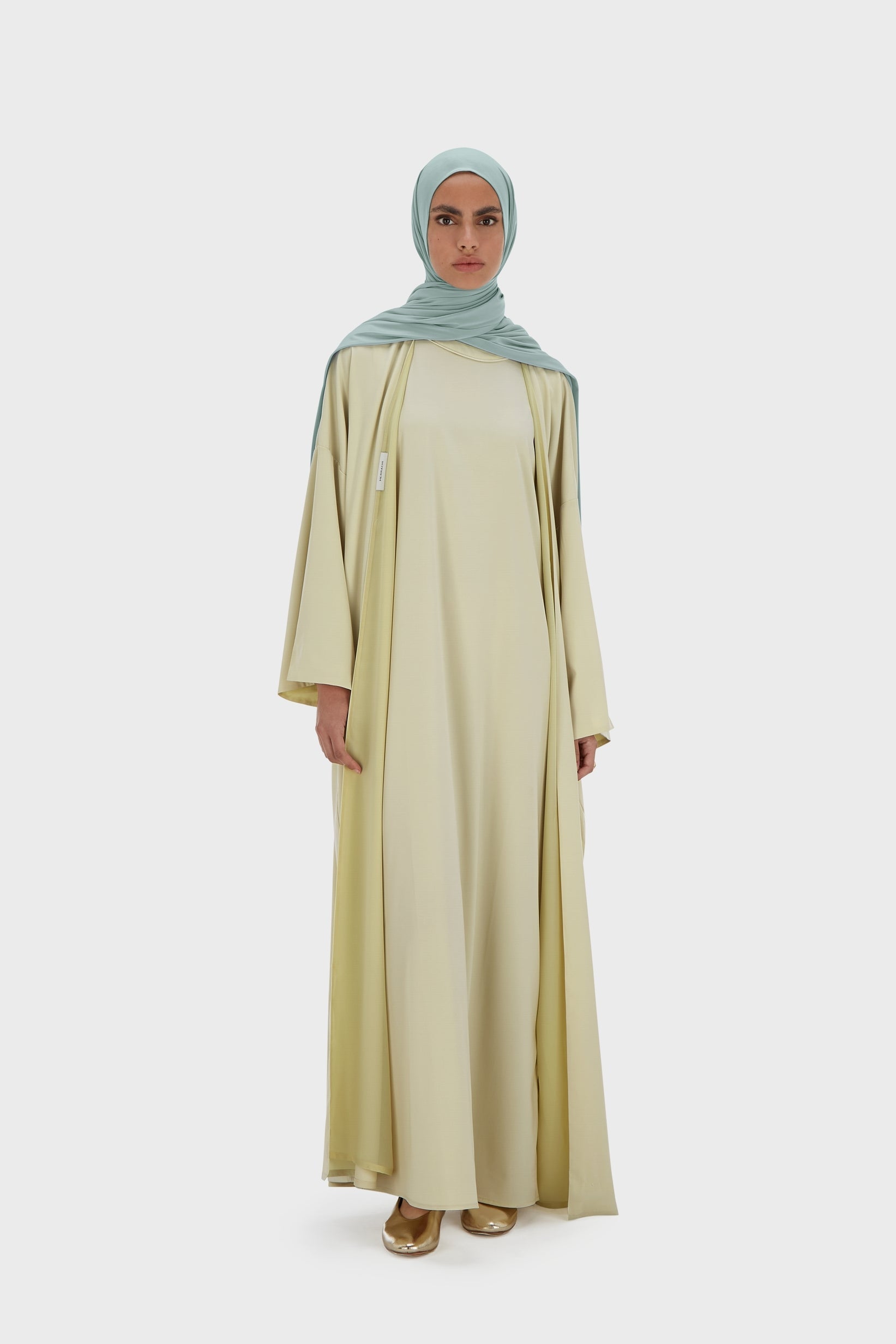 Woven Abaya Regular | Light Moss