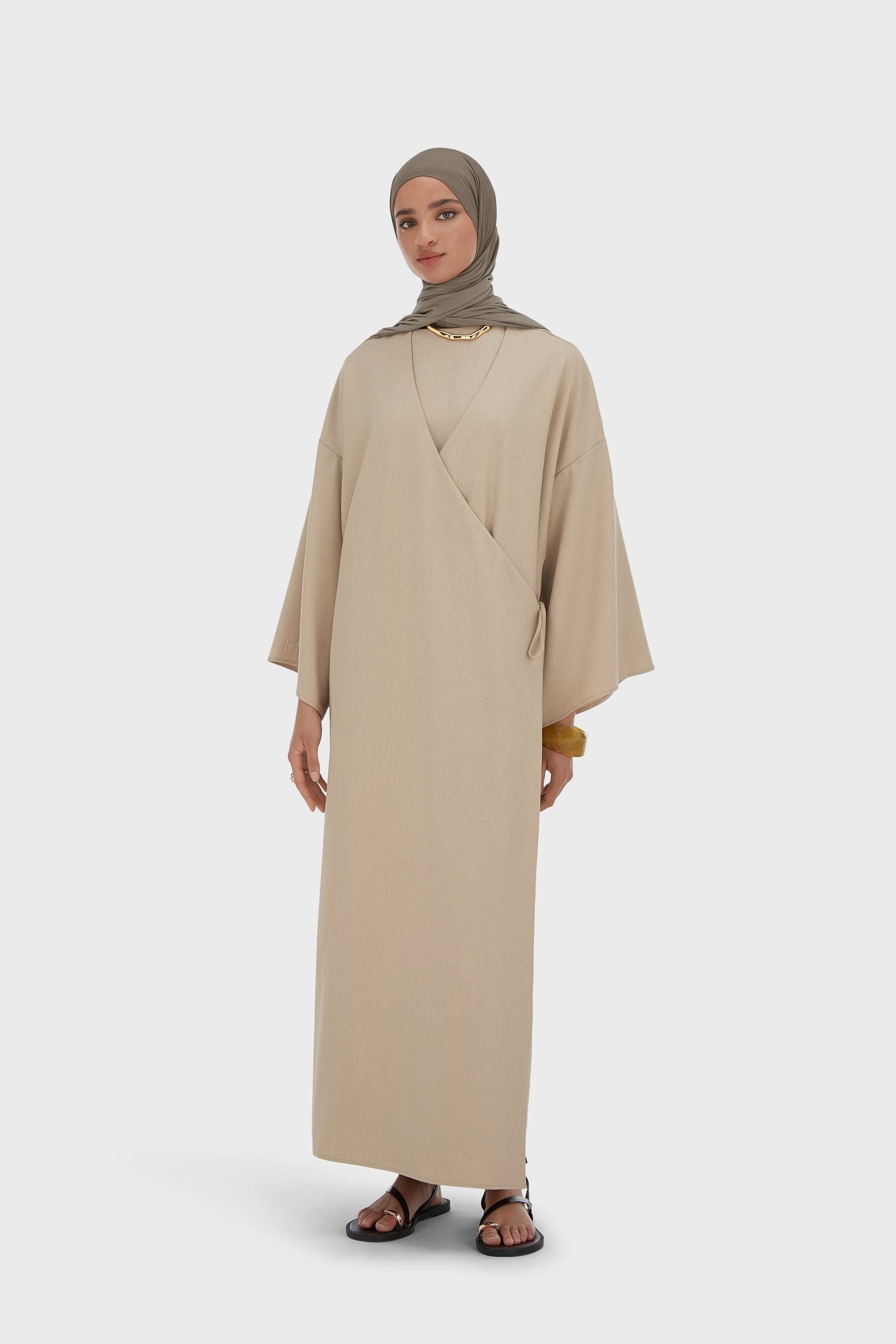 Wrap Abaya | White Pepper
